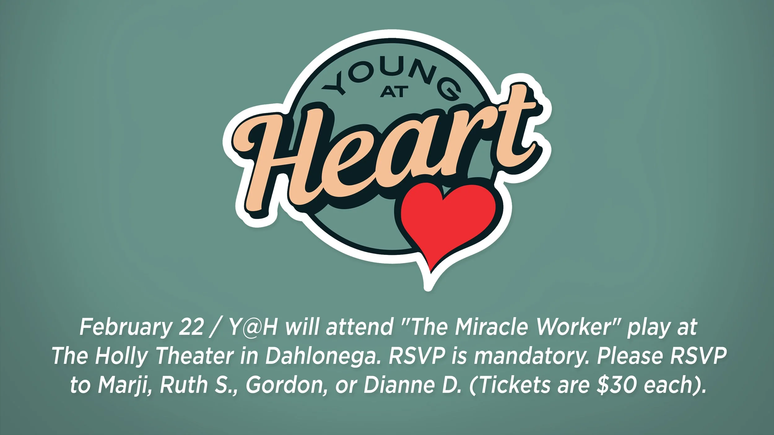 Young at Heart February Outing