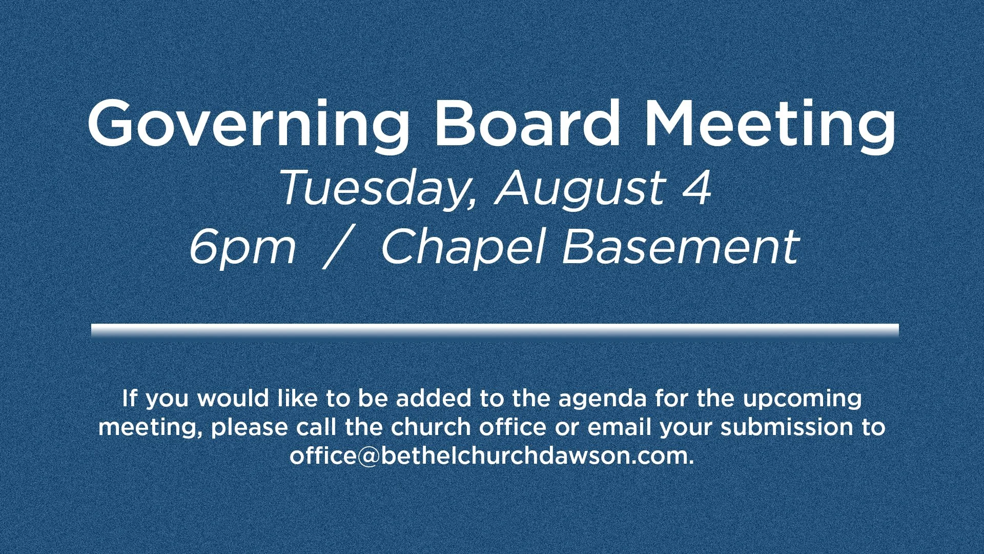 Governing Board Meeting