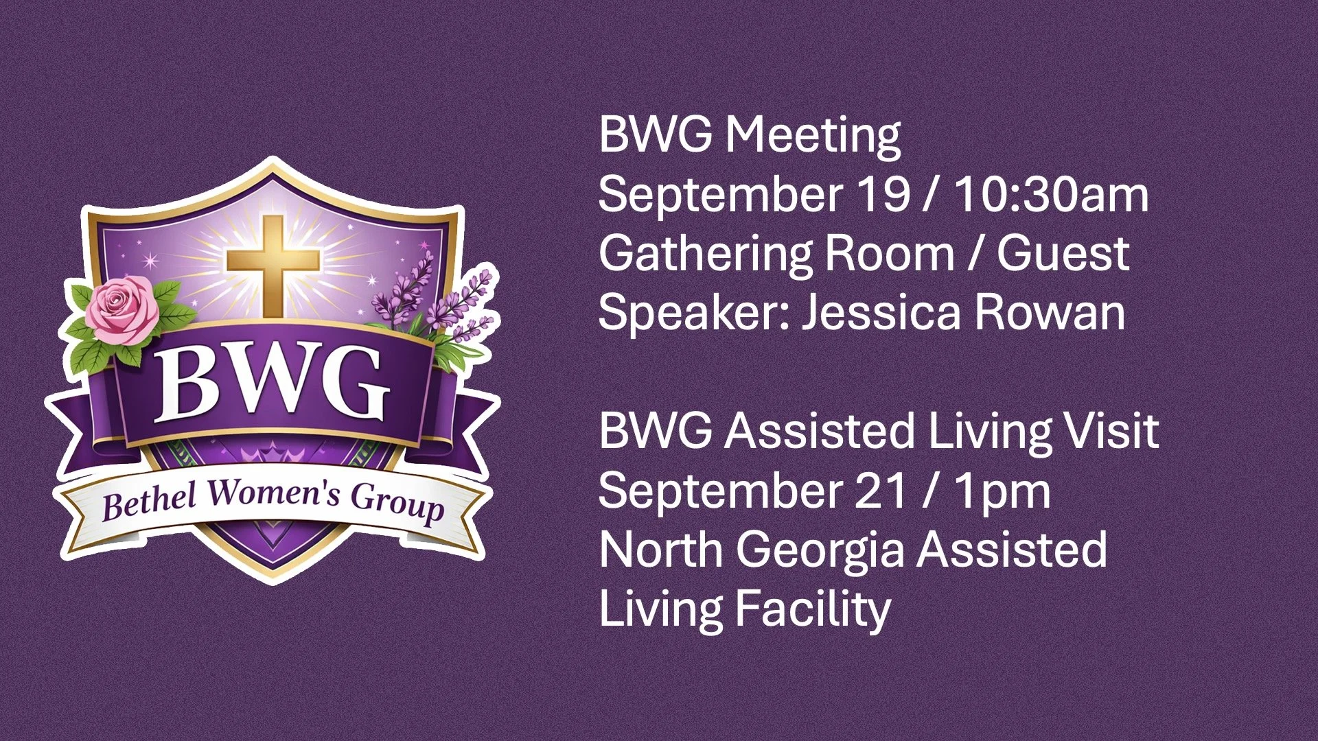 BWG Upcoming Events