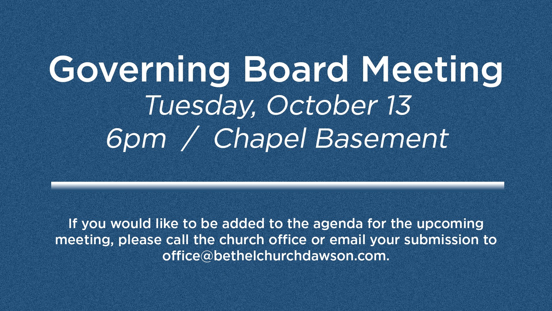 Governing Board Meeting
