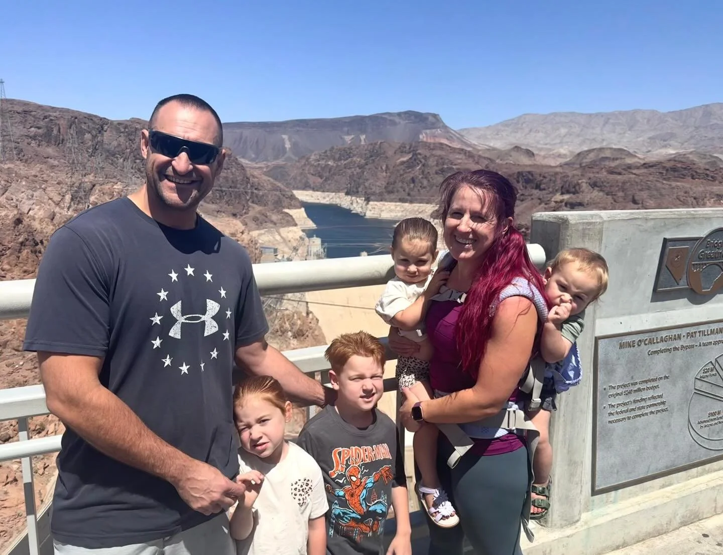 About a 10-year difference between the first two pictures..back when Jerett and I were just dating, visiting the Hoover Dam. 🤯 If you had told dating-us that about 10 years later we&rsquo;d be taking our four kids to see the same place, building hom