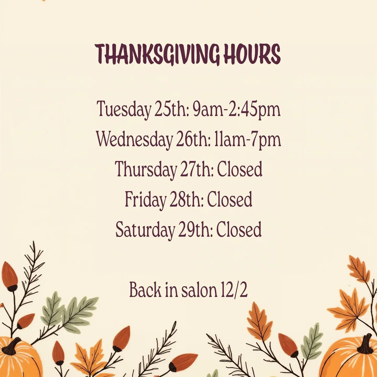 November is here and holiday season is upon us. Don't forget to put yourself on the nice list this year.  Call today or book online at your convenience to reserve your spot today.