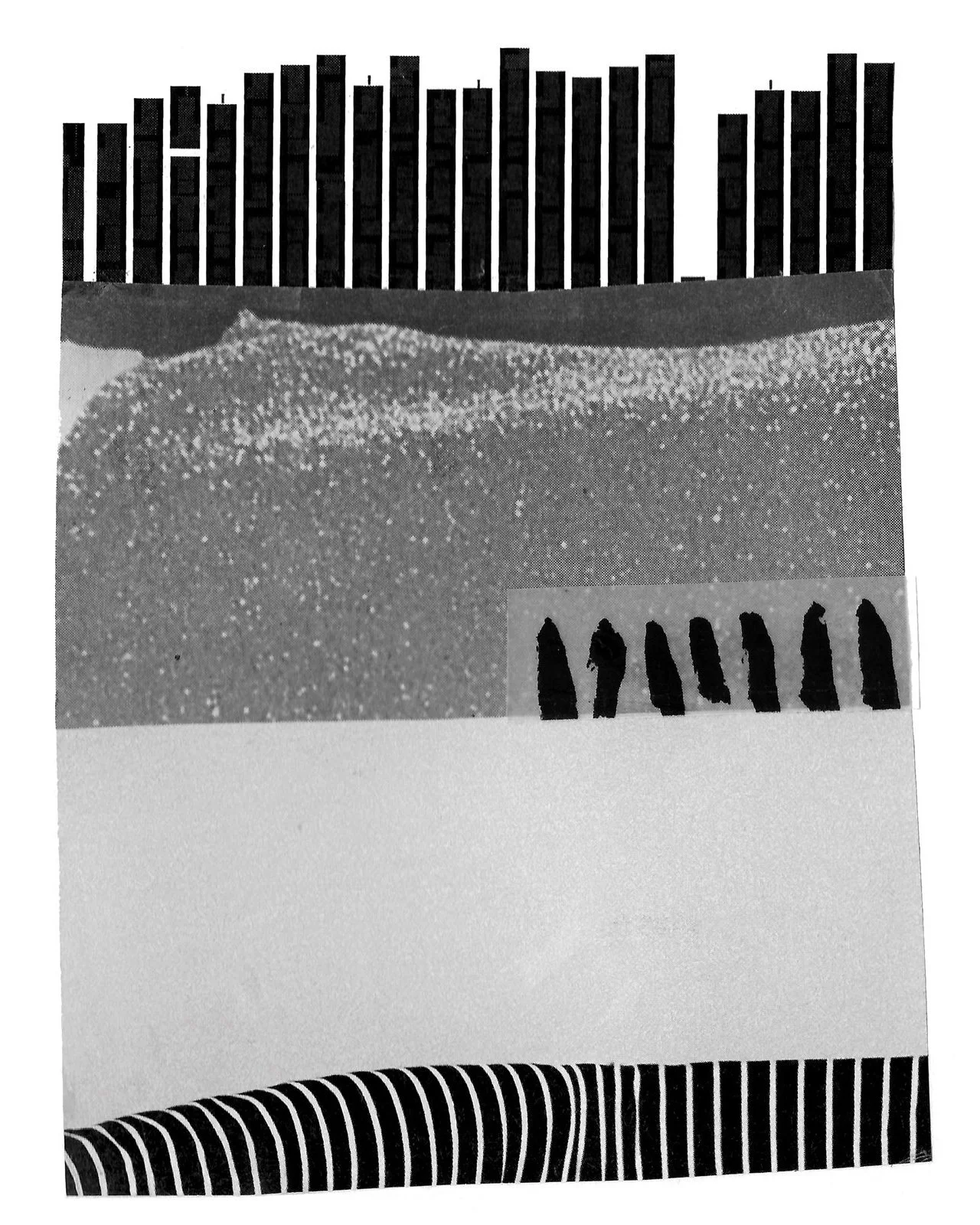 'mono' black white abstract collage north wales welsh artist nyree waters