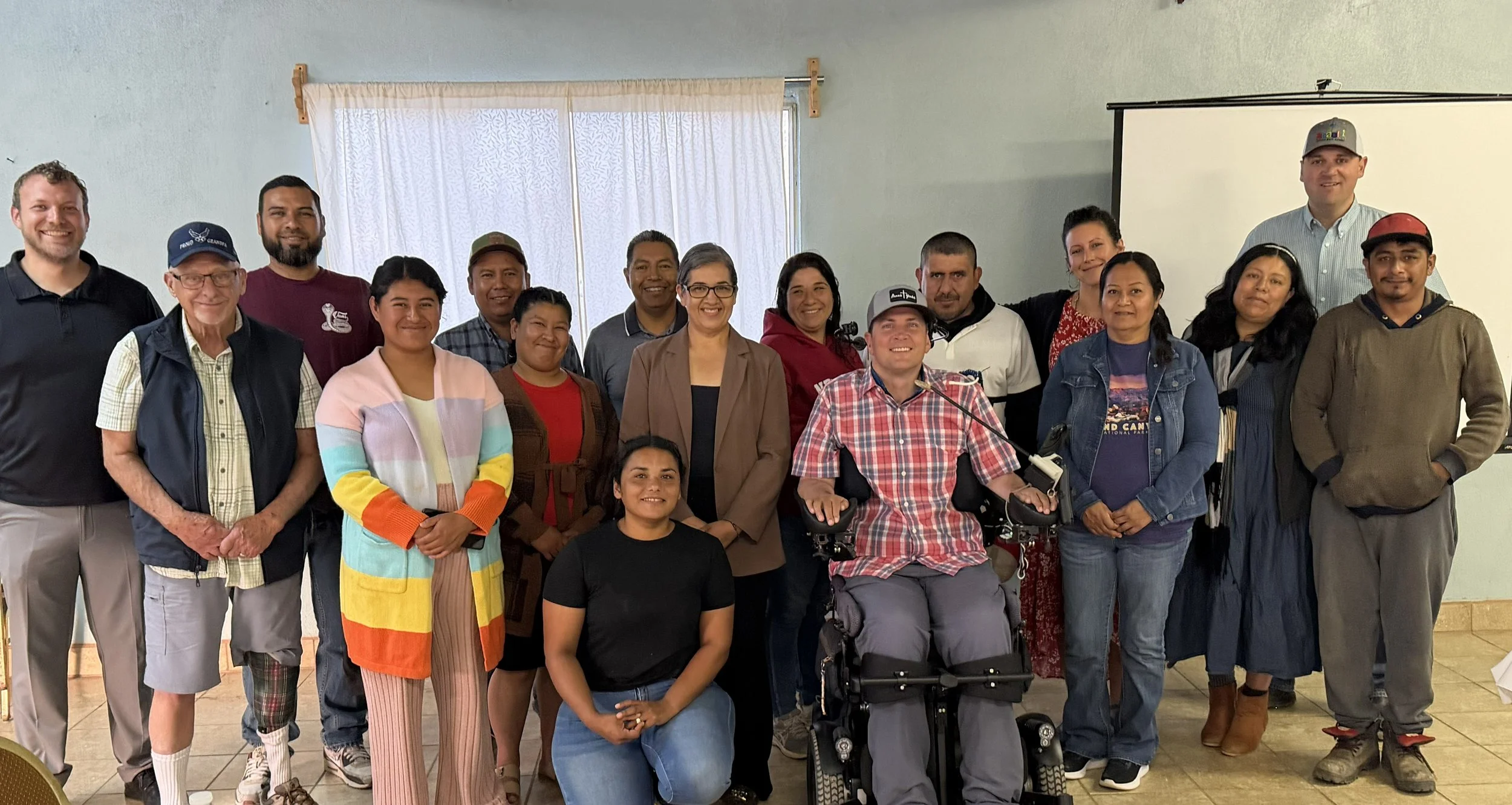 Don Nagle, Martin Arritola, Davee Cook, and Wes Price photographed after meeting and sharing the love of Jesus with parents from San Quintin Valley, Mexico that have disabled children