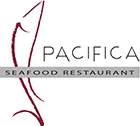Pacifica restaurant logo mark featuring minimalist line drawing of a fish leaping from water.