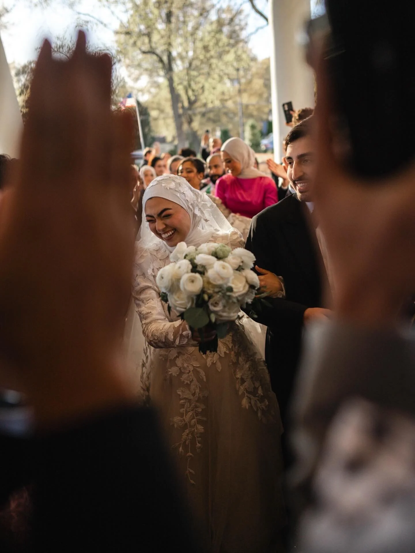 The laughter.
The movement.
The veil made especially for her.
A wedding day full of life.

That&rsquo;s a Duchess bride, forever. ♡🧿

@nagham_melody 
@highpointcountryclub 
@makeupbyhibaaa 
@duchessbridalboutique 
@ncweddingfilms
@griffindavisweddin
