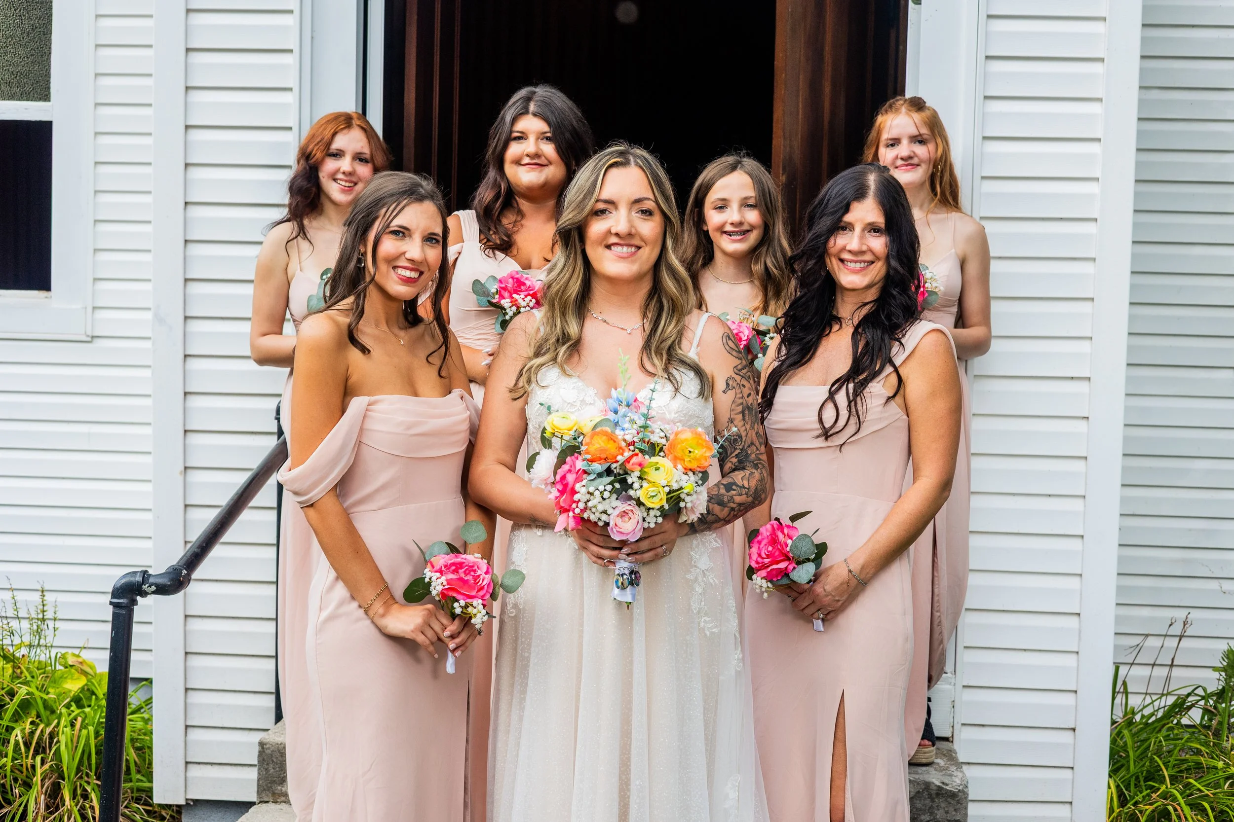 Bride and bridesmaids