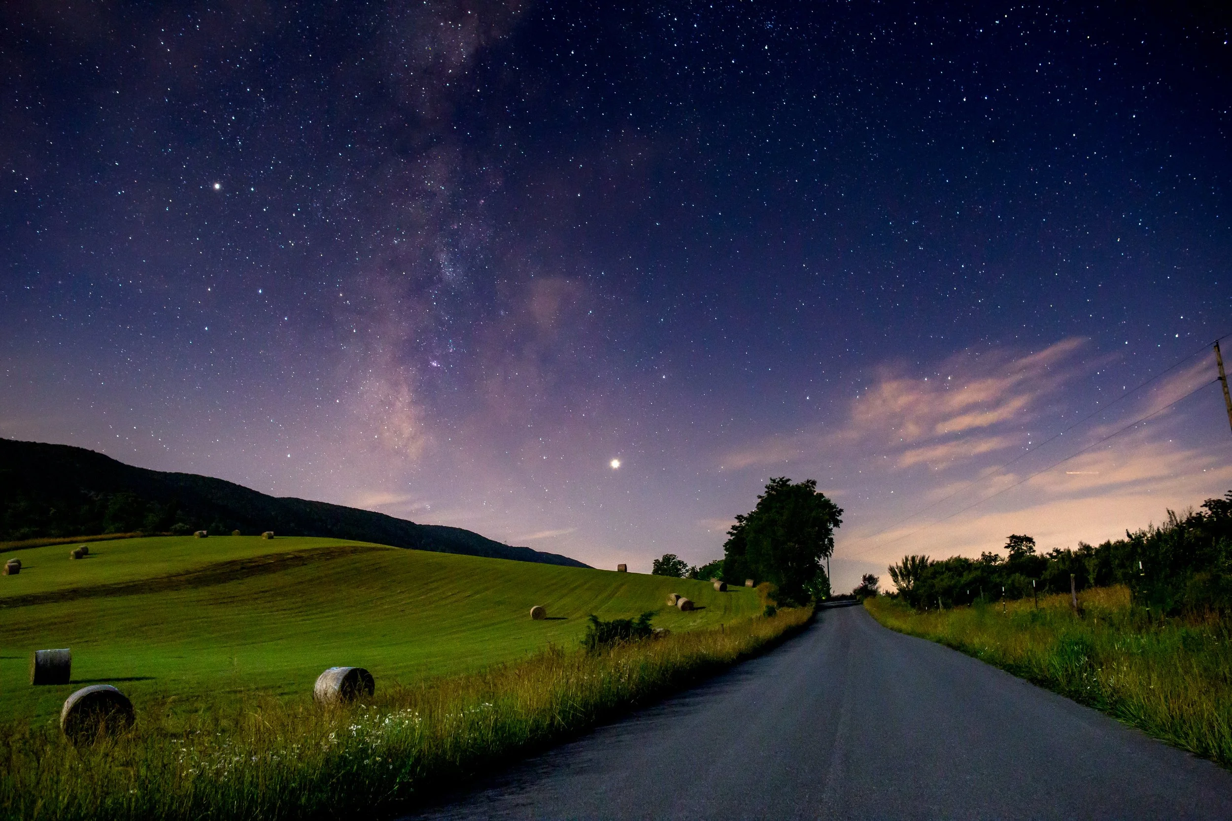 Milky Way view on a backroad in Monroe County, VA