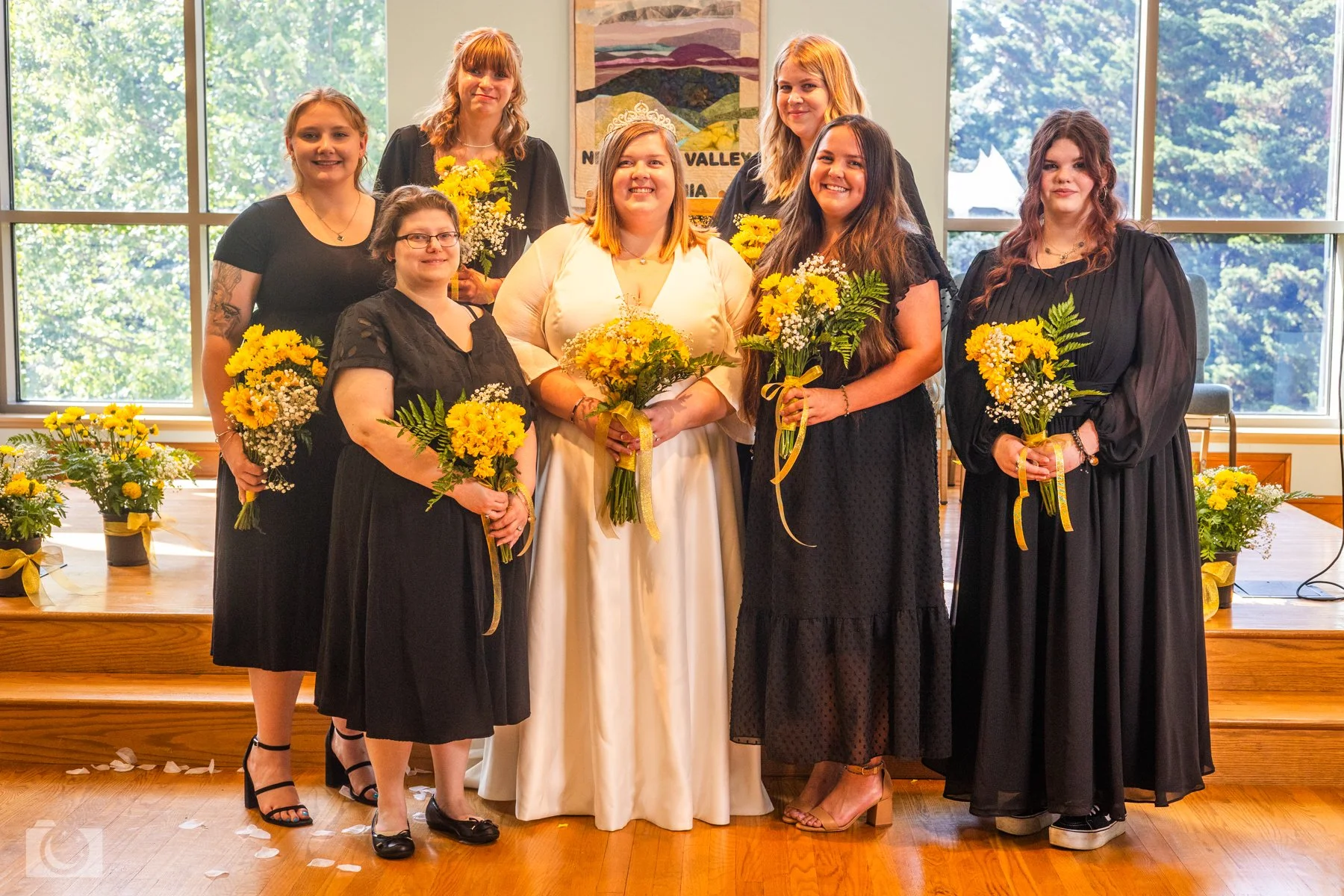 Bride and bridesmaids portrait