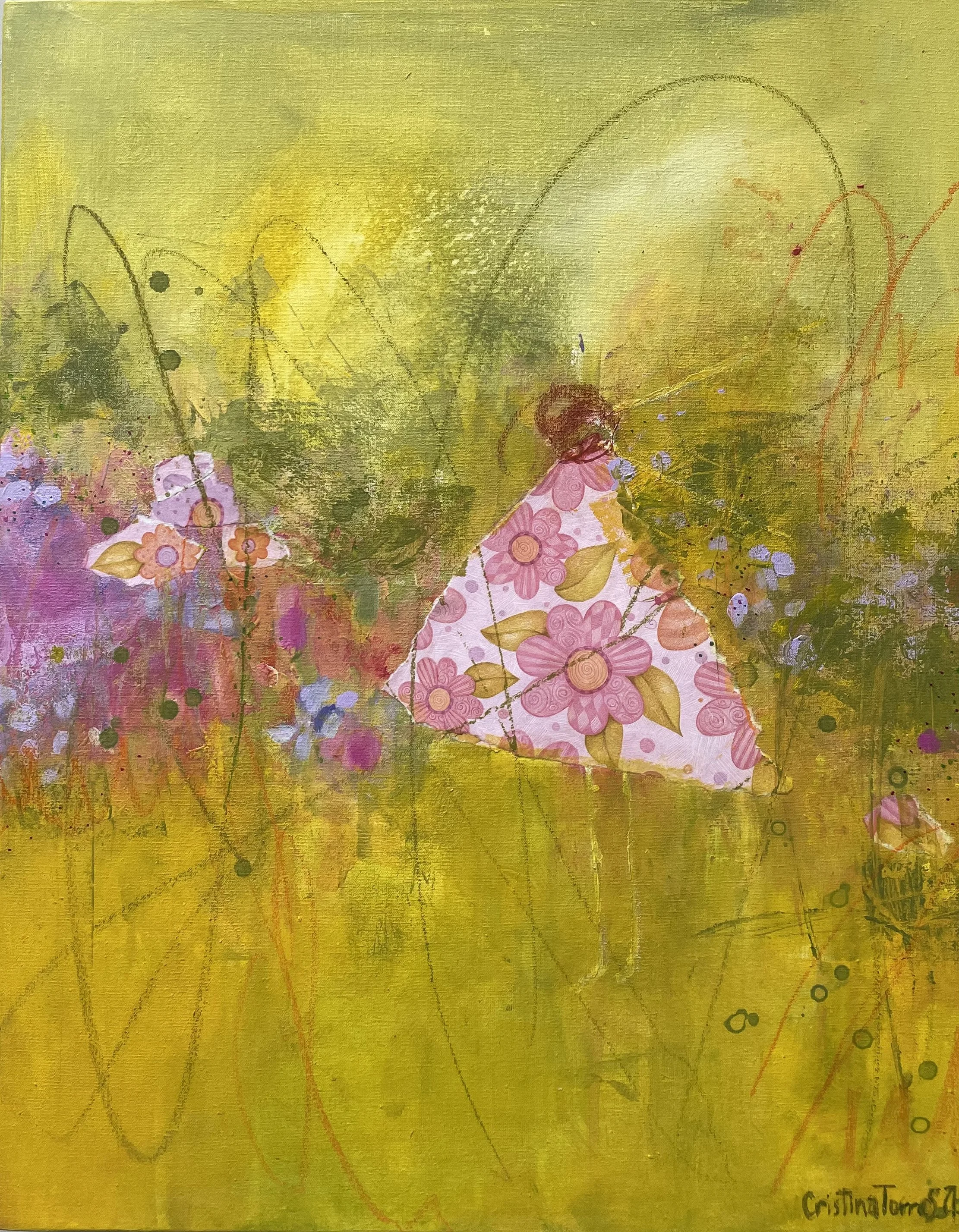 EL JARDÍN DE EUNICE_Mixta sobre tela_50cmx40cm_2024