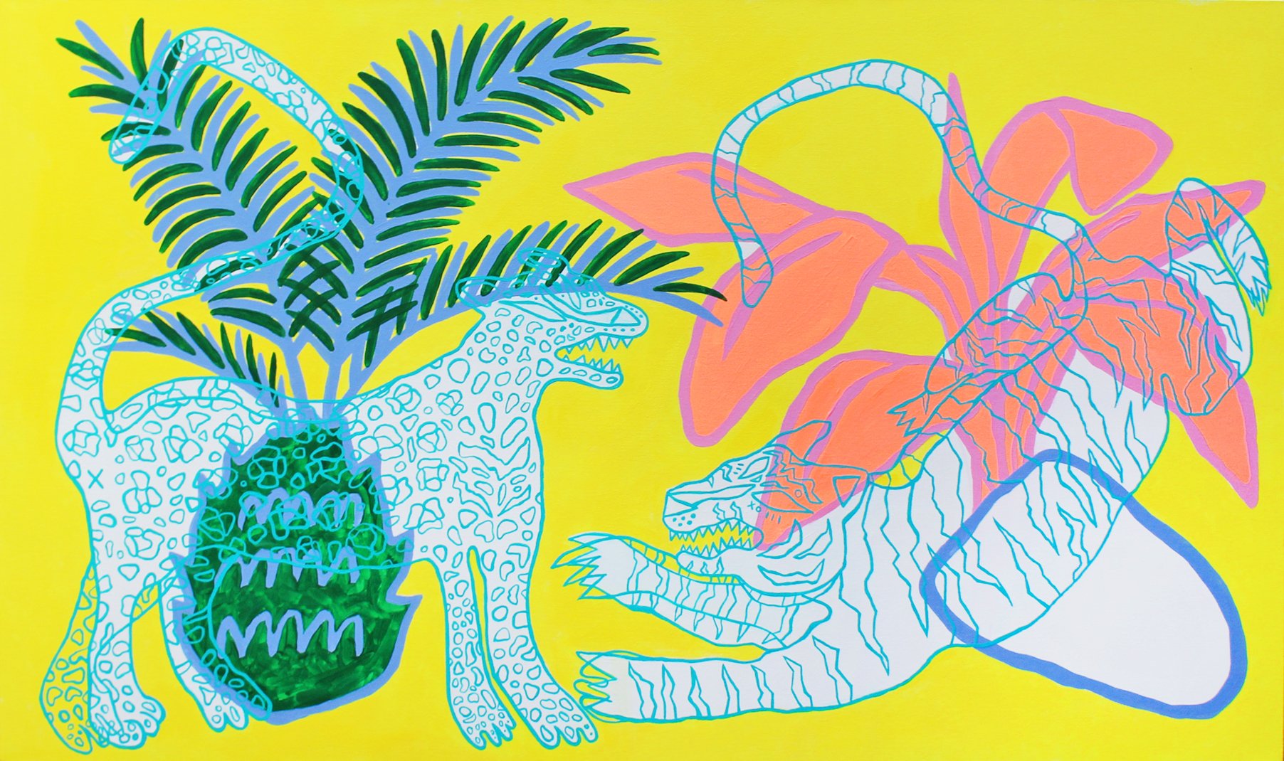 Two Strangers (2018)
Acrylic on Canvas
60in x 36in