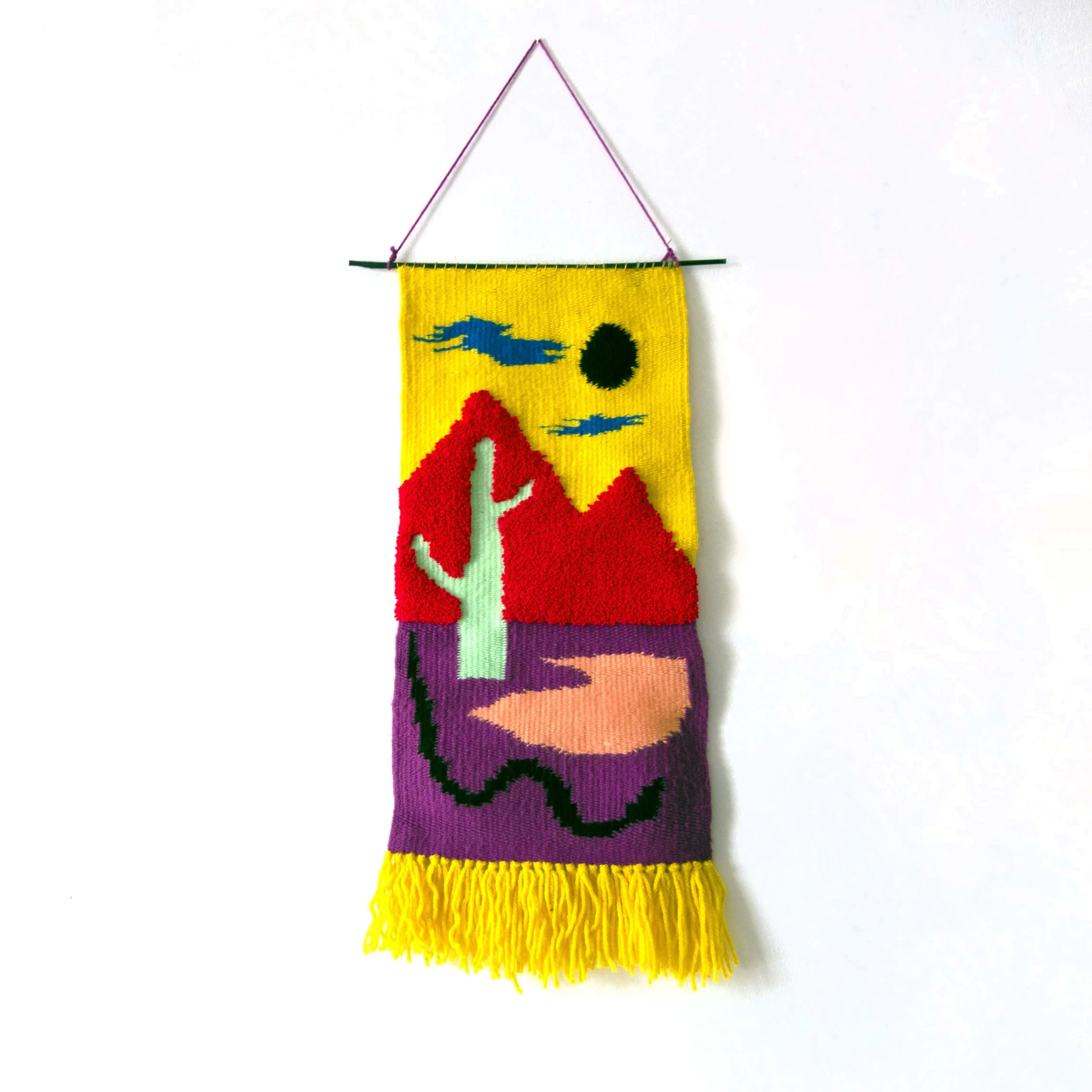 A Snake Takes a Walk (2020)
Woven polyester yarn, wood stick
10in x 18in