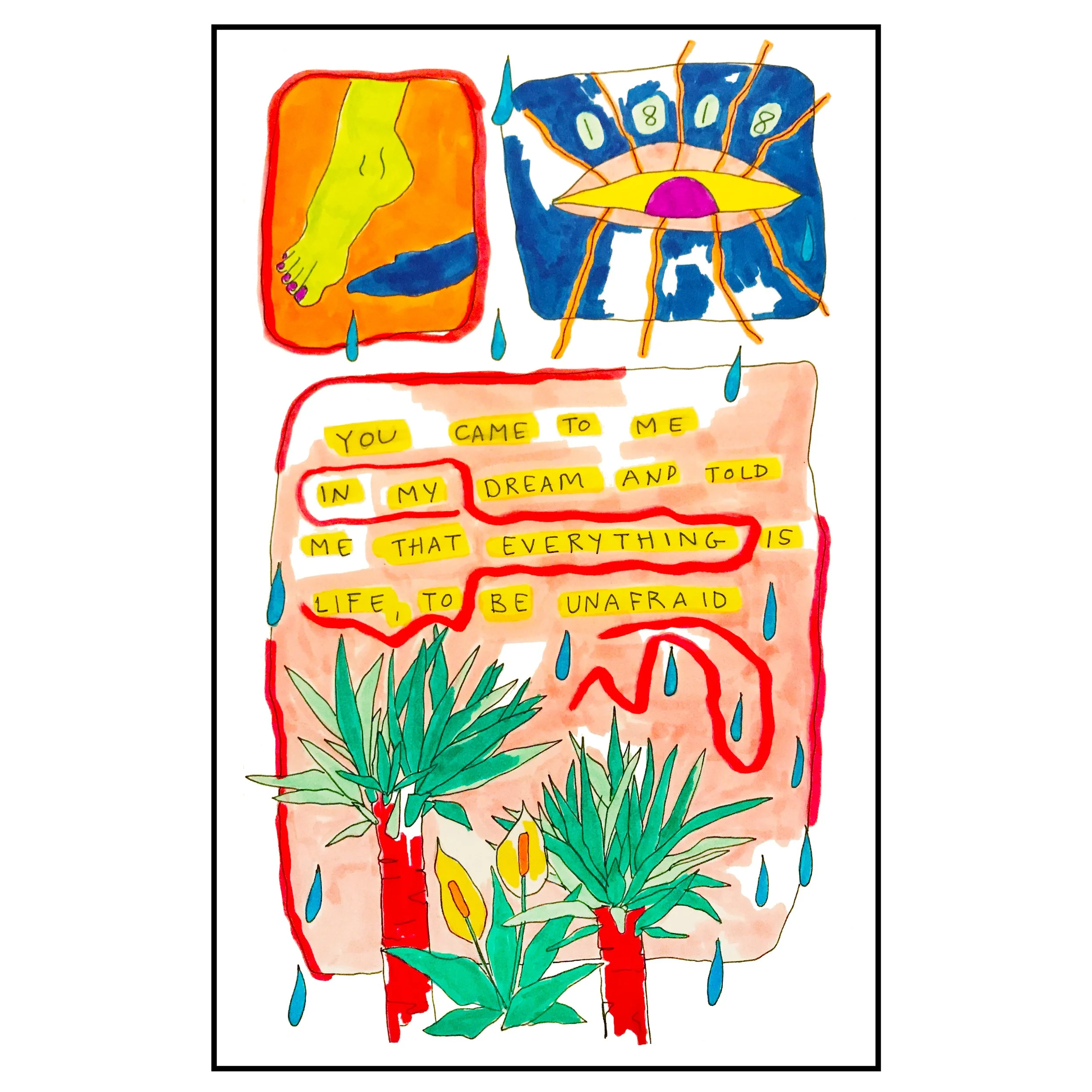 I Woke Up and Looked at You Looking at Me and Sun Poured Through the Window (2019)
Digitized Drawing