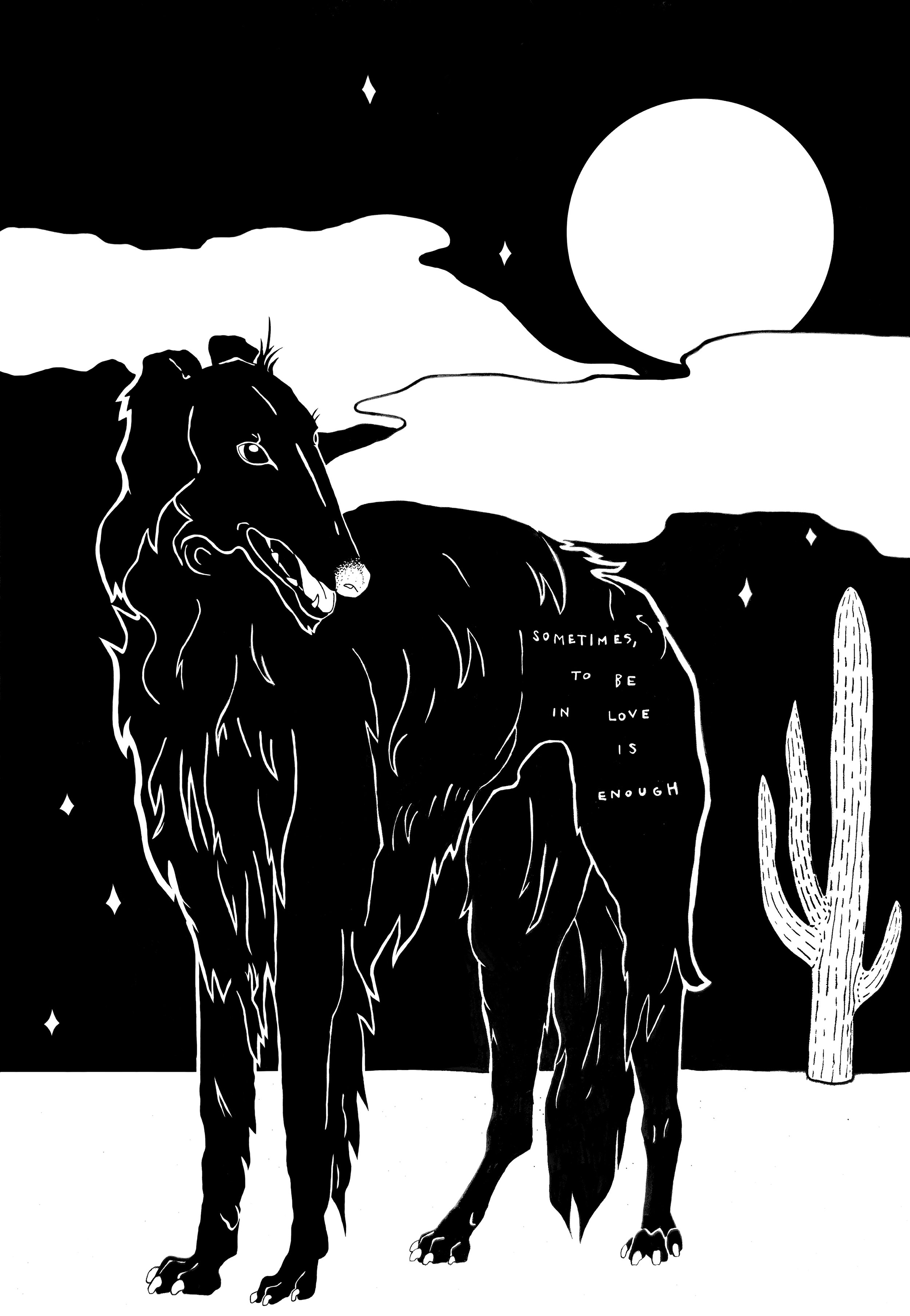 Sometimes to Be in Love is Enough (2019)
Digitized Drawing 
Original 12in x 18in