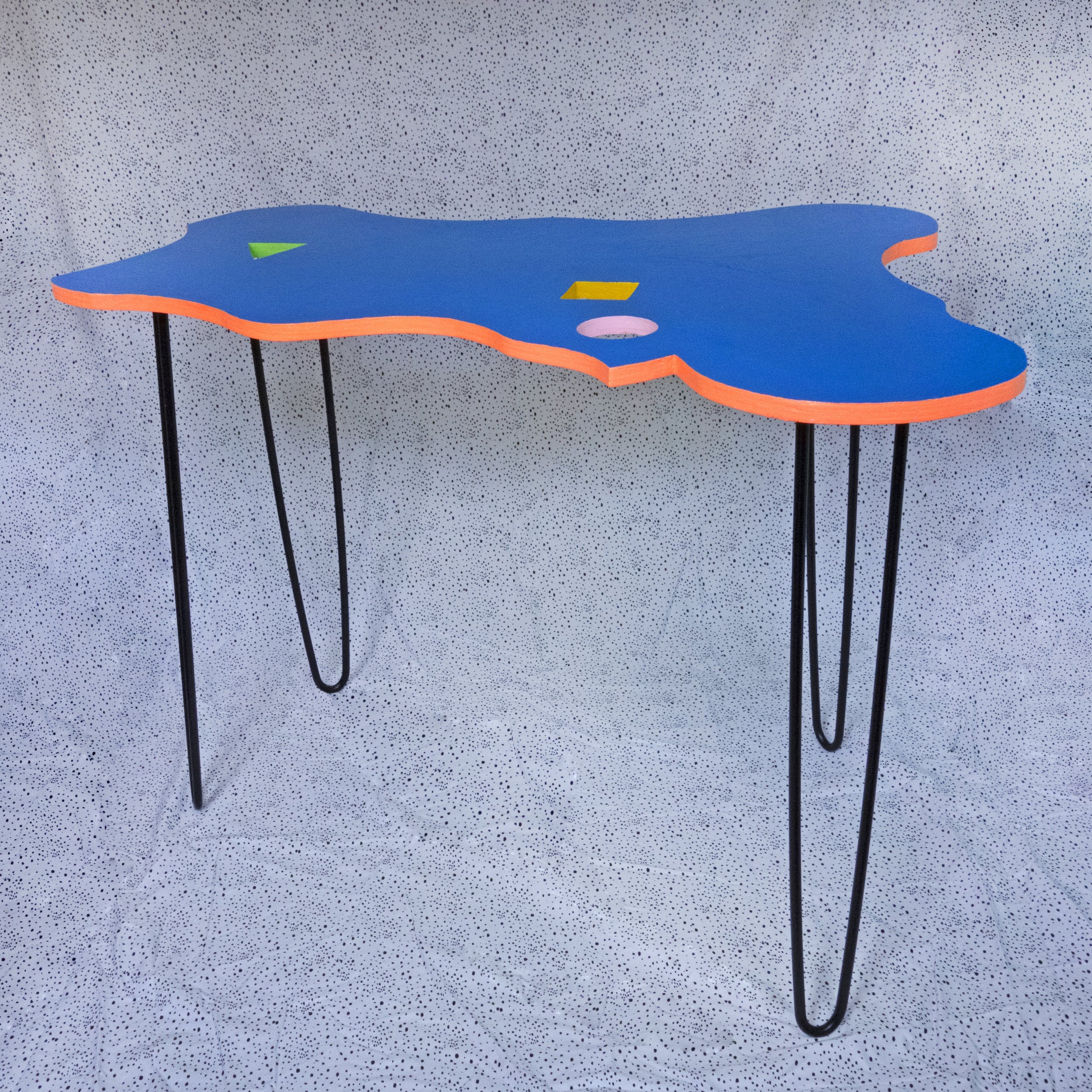 Blue Table (2018-2020)
Wood, Acrylic Paint, Polyurethane, Metal
36in x 30in x 30in