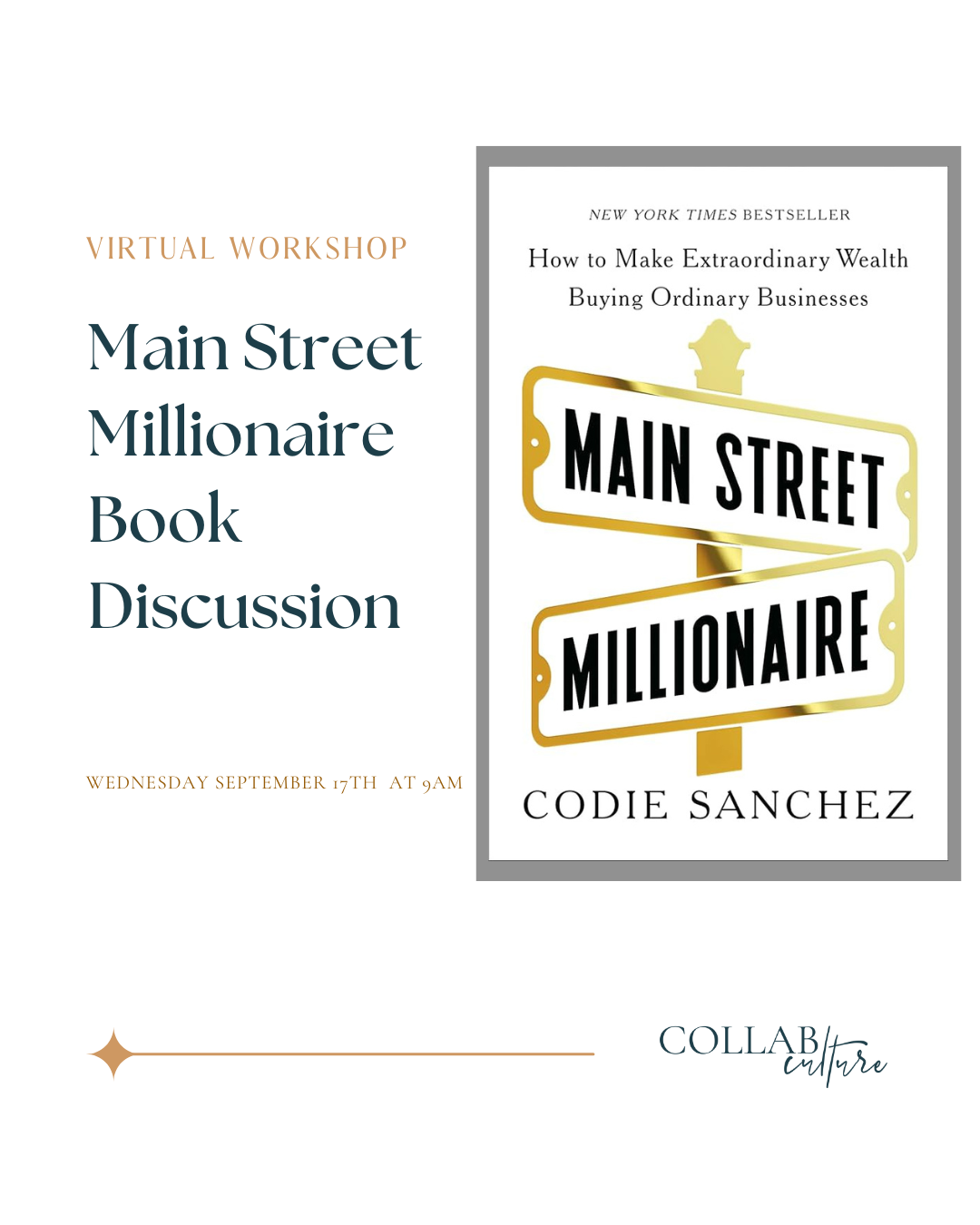 Virtual Workshop: Main Street Millionaire Book Discussion