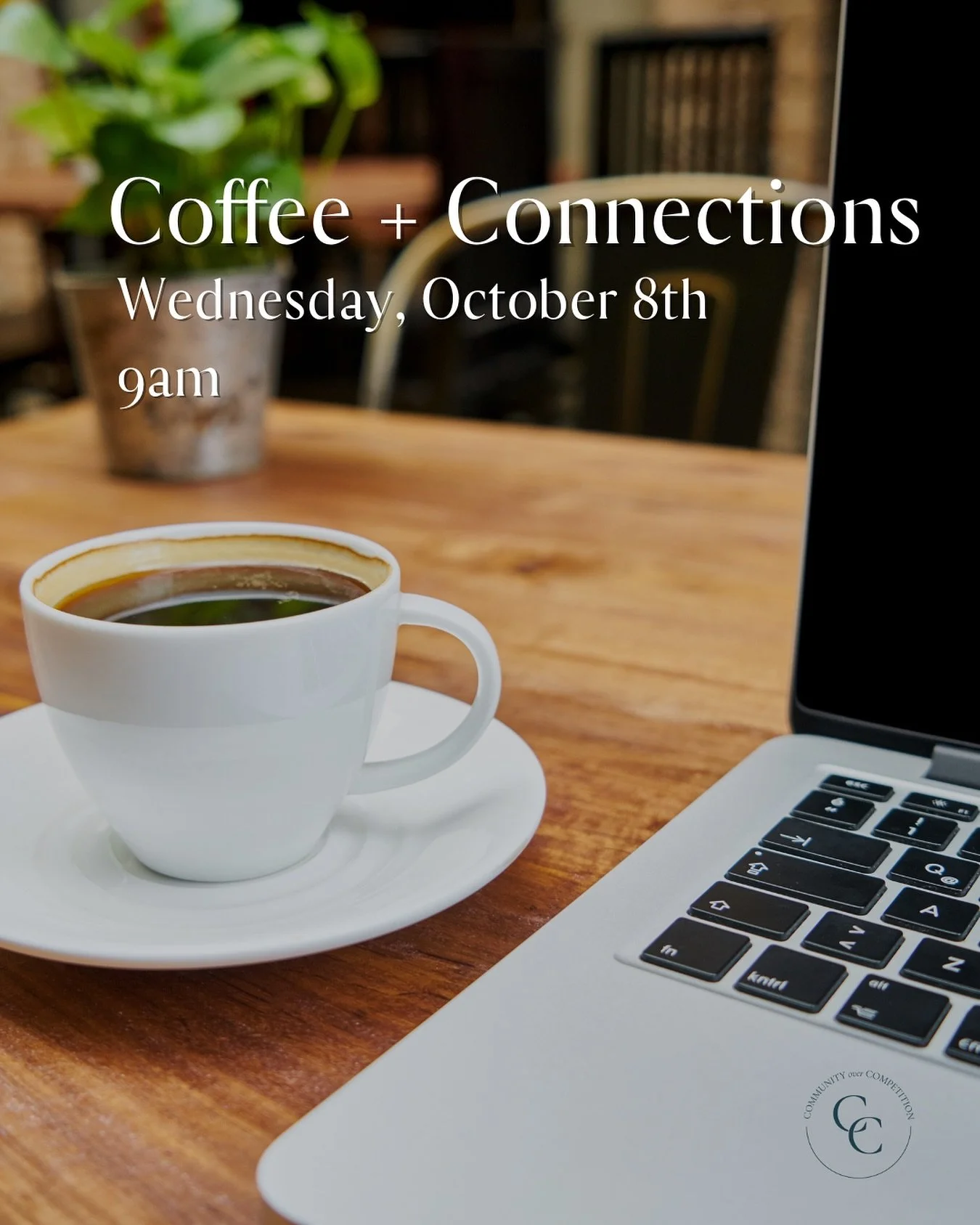 Members can join us at one of 3 locations next Wednesday - October 8th at 9am for Coffee + Connections!

Bring your computer to knock some things off your to do list, take the opportunity to come connect and brainstorm with other driven business owne