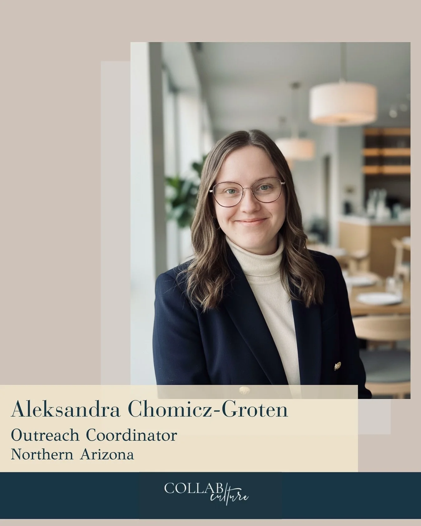 &ldquo;I truly believe in our Collab Culture, that through cooperation and partnership we can build empires.&rdquo;
_______________
A huge welcome to our new Outreach Coordinator for the Collab Culture Northern Arizona Chapter!
Aleksandra is a Realto