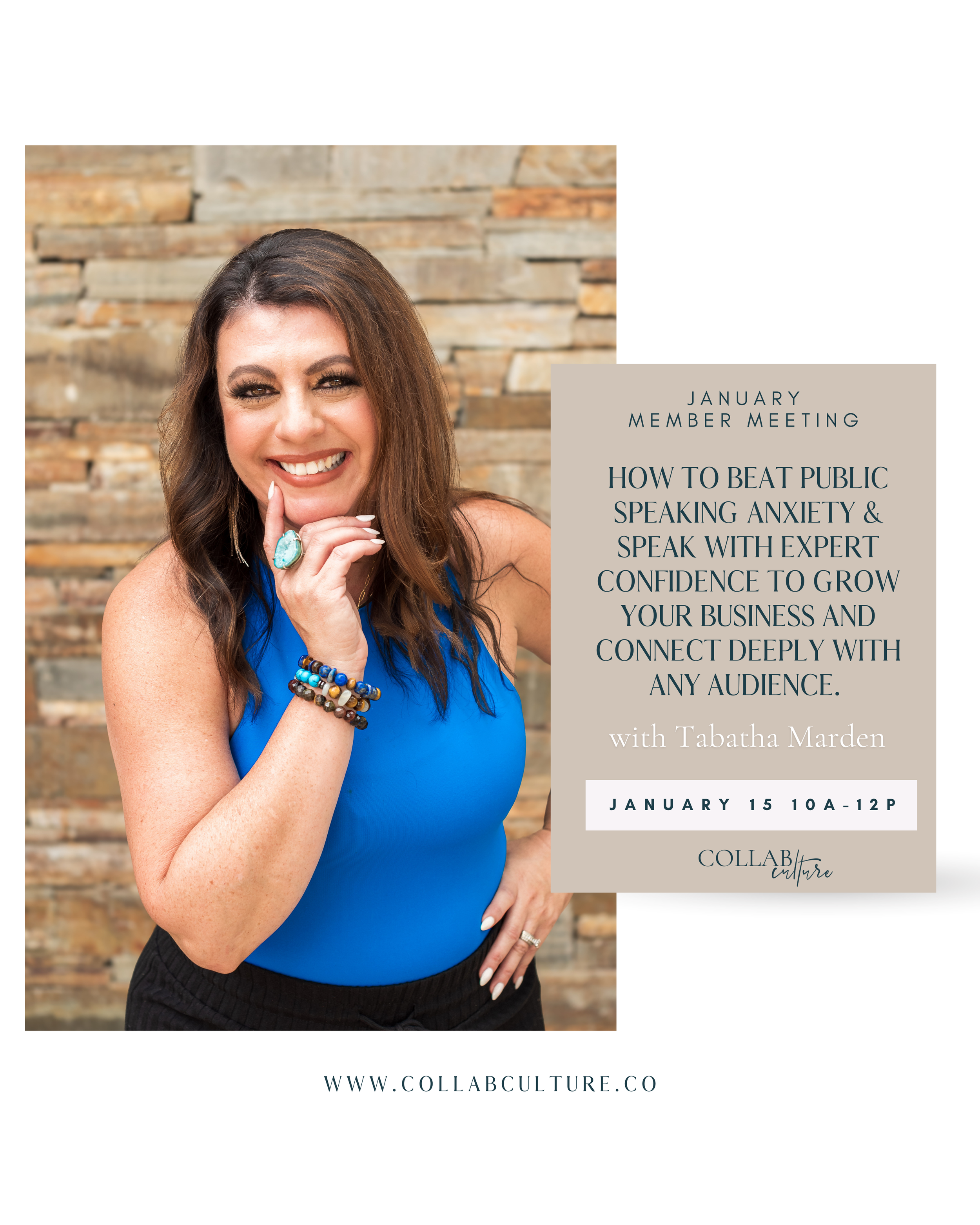 In Person Member Meeting: How to Beat Public Speaking Anxiety & Speak With Expert Confidence with Tabatha Marden