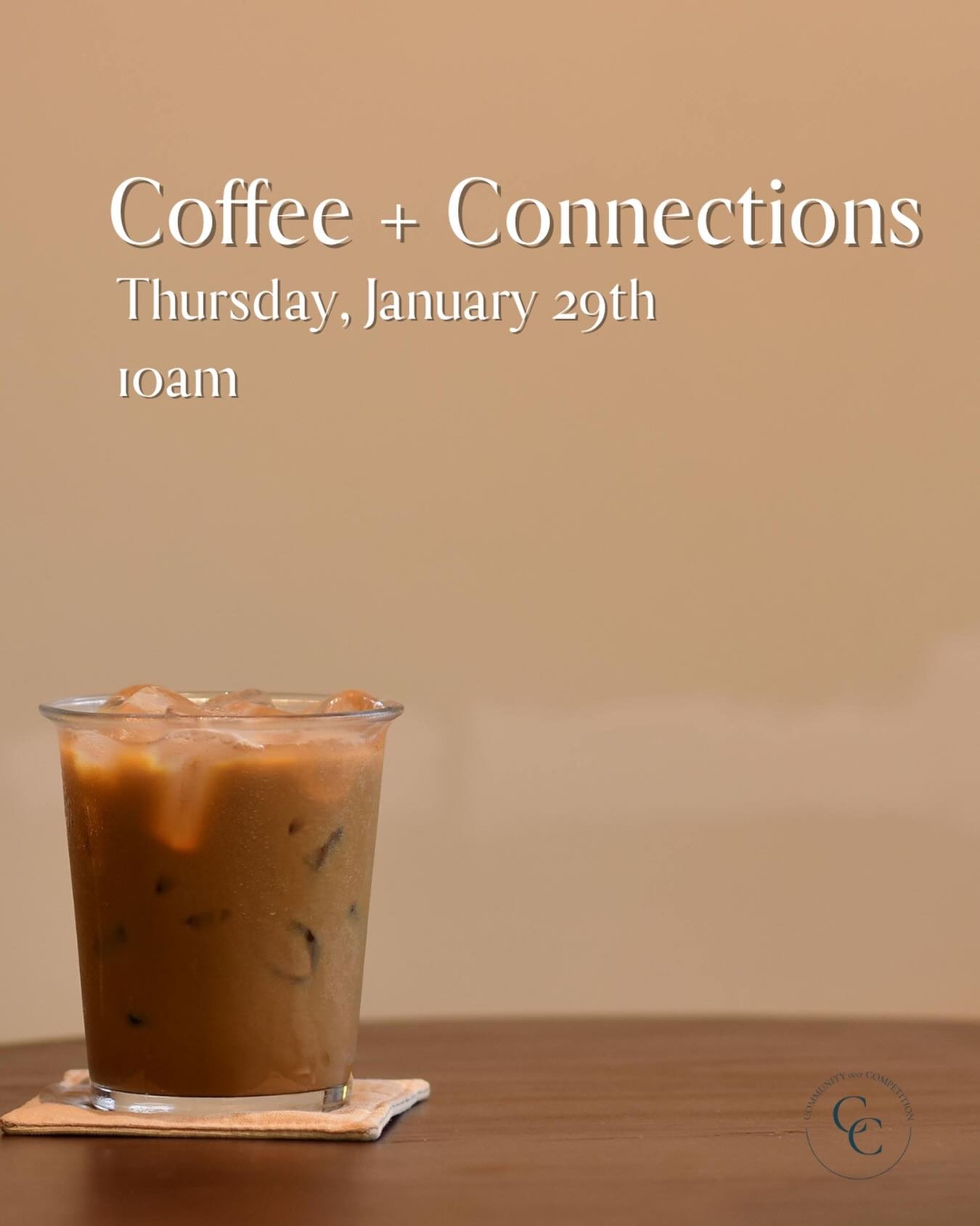 Members can join us next Thursday - January 29th at 10am for Coffee + Connections!

Bring your computer to knock some things off your to do list, take the opportunity to come connect and brainstorm with other driven business owners or set up an inten
