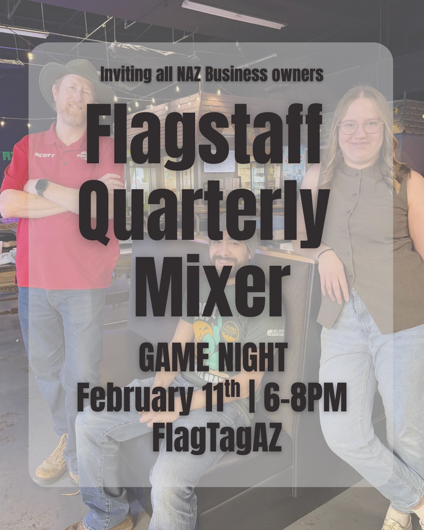 In just 2 weeks! Spots are filling up fast!!
Comment FlagTagAZ to get registration link!
_______________
#network #businessowners #flagstafflocal #northernarizona #gamenight