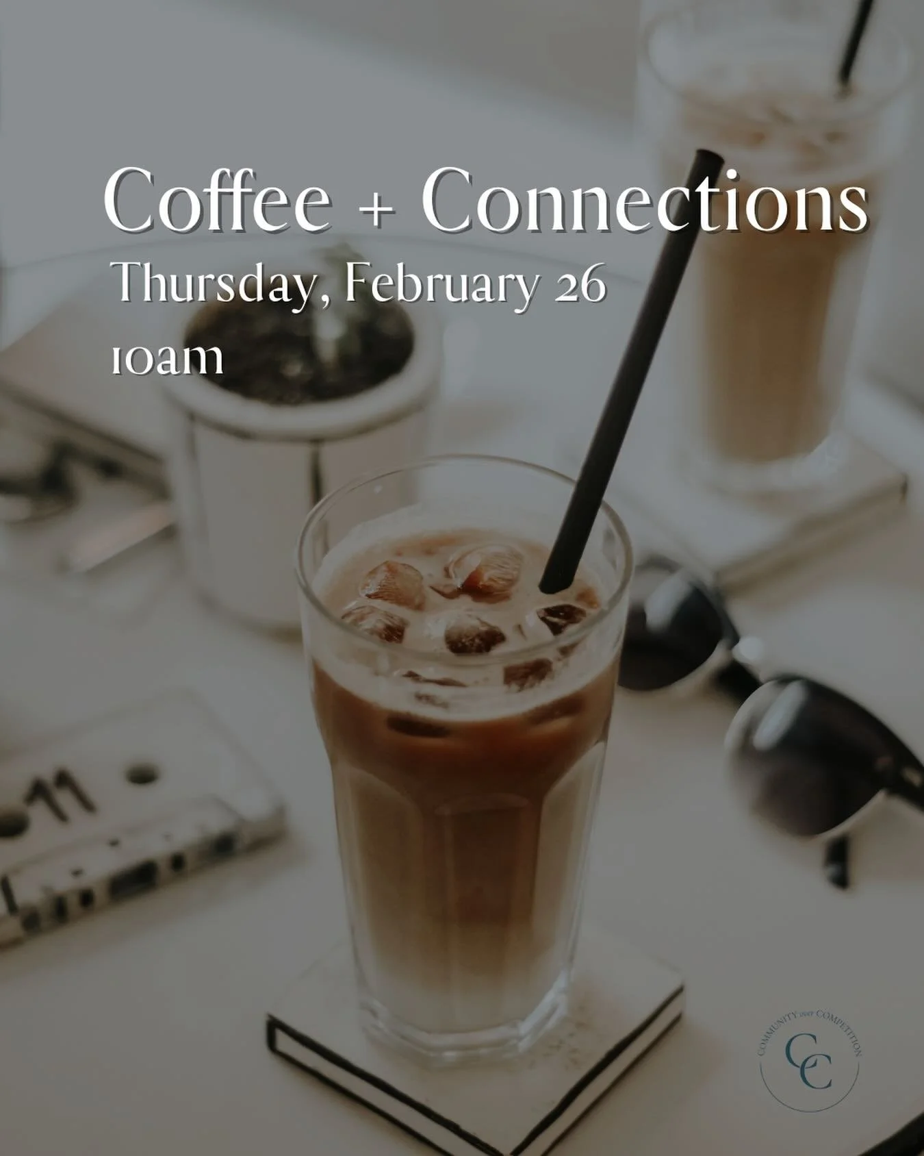 Members can join us next Thursday - February 26th at 10am for Coffee + Connections!

Bring your computer to knock some things off your to do list, take the opportunity to come connect and brainstorm with other driven business owners or set up an inte