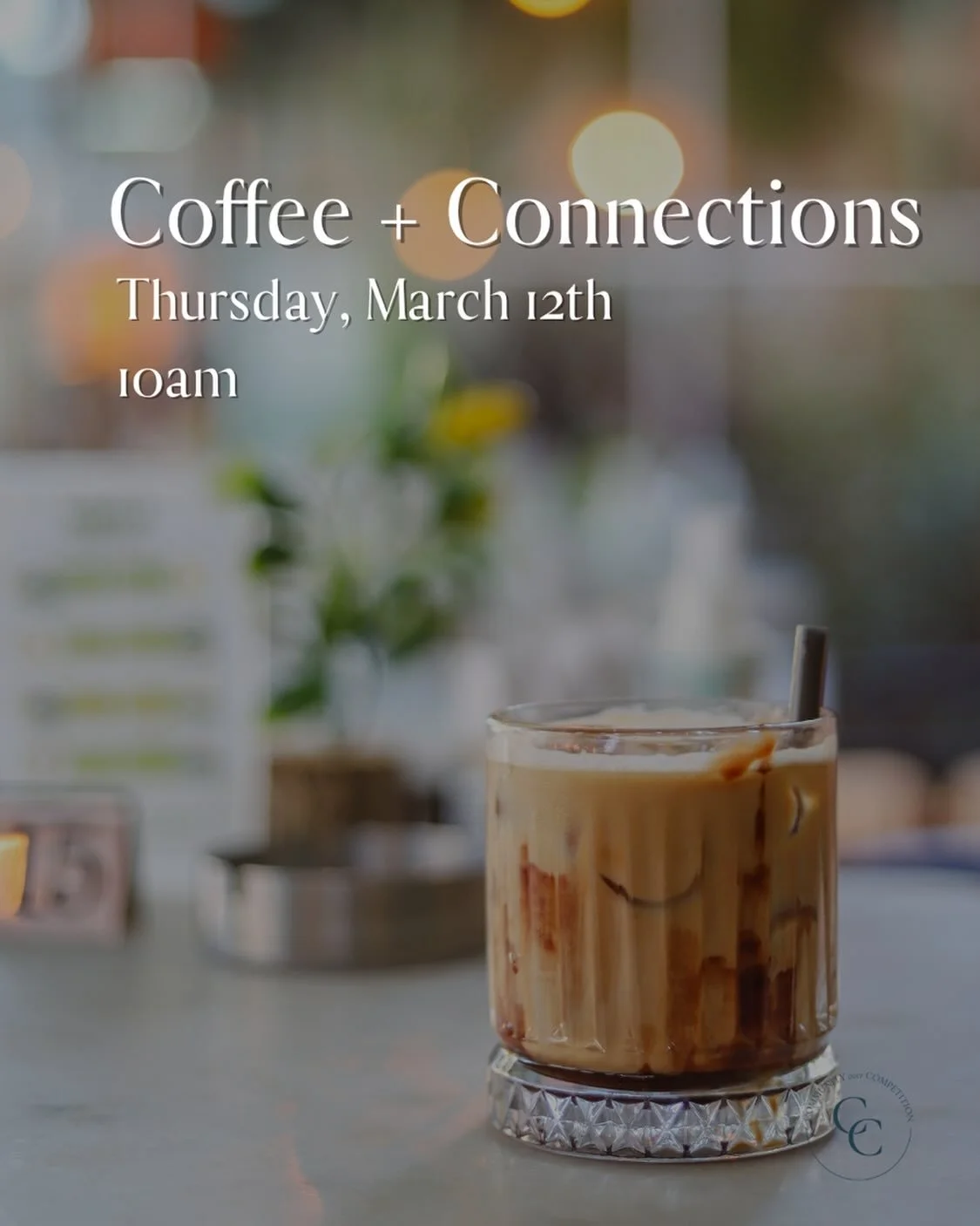 Members can join us next Thursday - March 12th at 10am for Coffee + Connections!

Bring your computer to knock some things off your to do list, take the opportunity to come connect and brainstorm with other driven business owners or set up an intenti