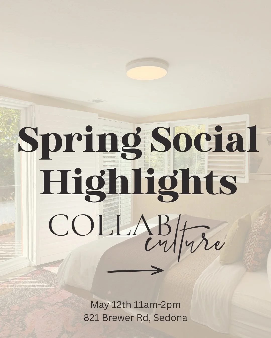 We are only a week away from our Spring Social!

What you can expect:

✨ Guided Meditation with @sonorasol_embodiedliving 

🎁 The Grand Giveaway where you can win One night stay with @delight_homes_ in Sedona this summer!

📸 Headshot/Portrait Photo