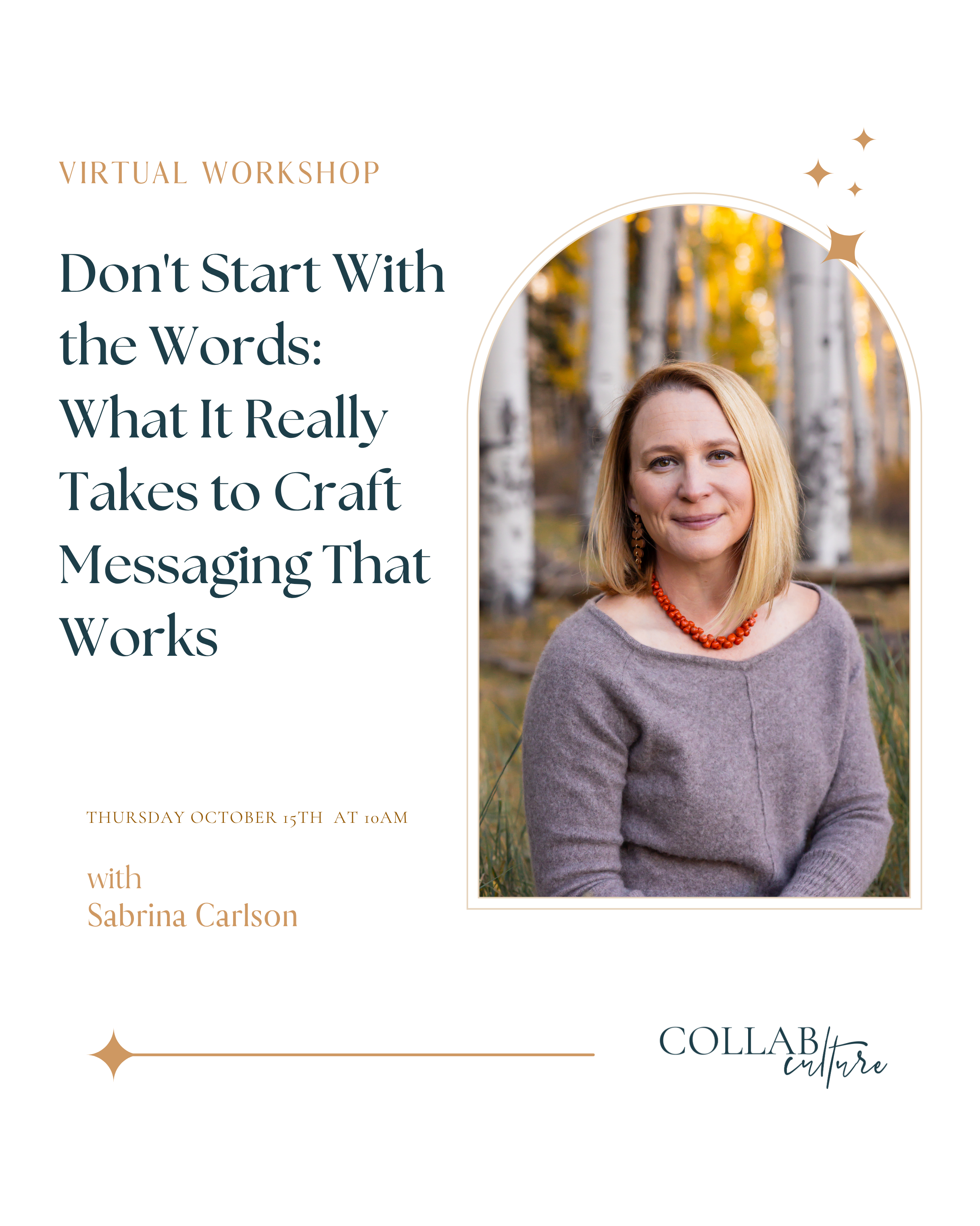 Virtual Workshop with Sabrina Carlson