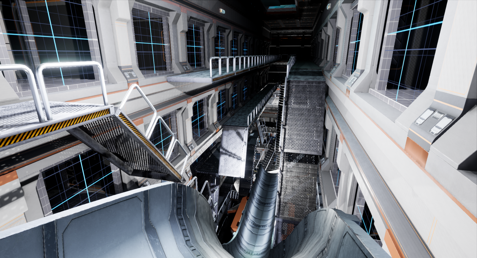 The view from the top of the pipe in the first major section of the Containment Facility.