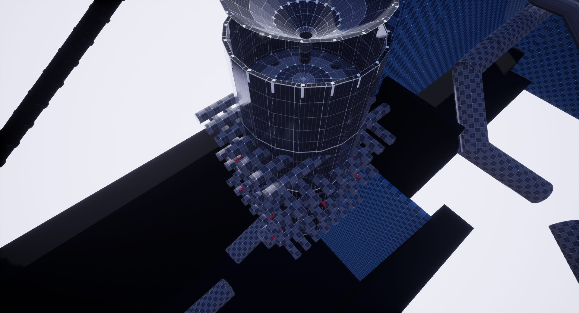 The blockmesh of the "Plinko Machine" before lasers where implemented and the shape was cleaned up.