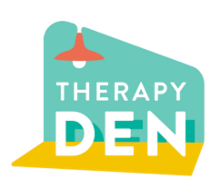The logo for TherapyDen, an online therapist directory with a link to the directory profile for Julia Tehovnik, LCPC