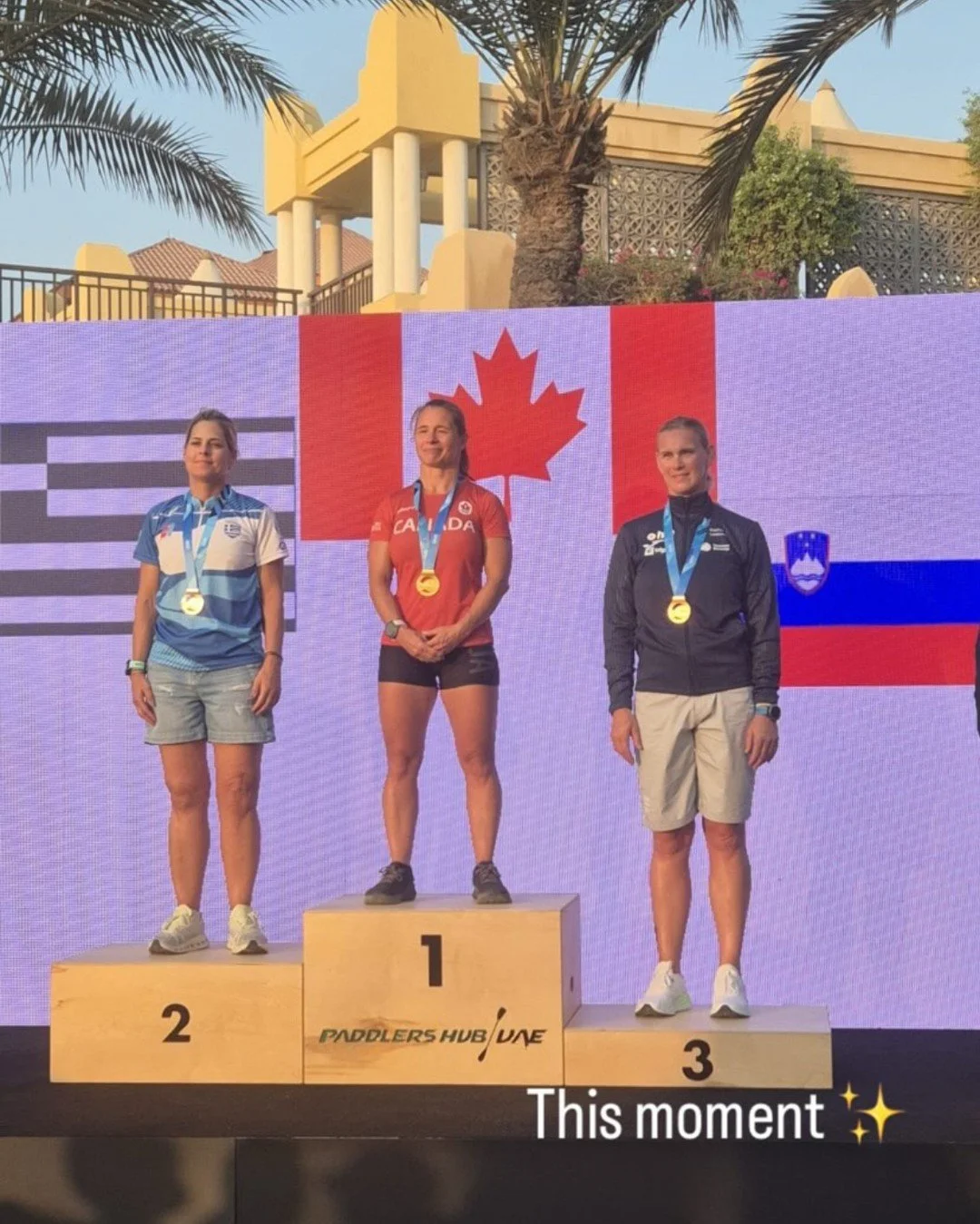 On top of the world! So so proud of my friends @edith_newpaddler and @polona_pusljar who have been working hard on their mental performance as well as their physical performance. At the ICF SUP World Championships today in Abu Dhabi they both showed 