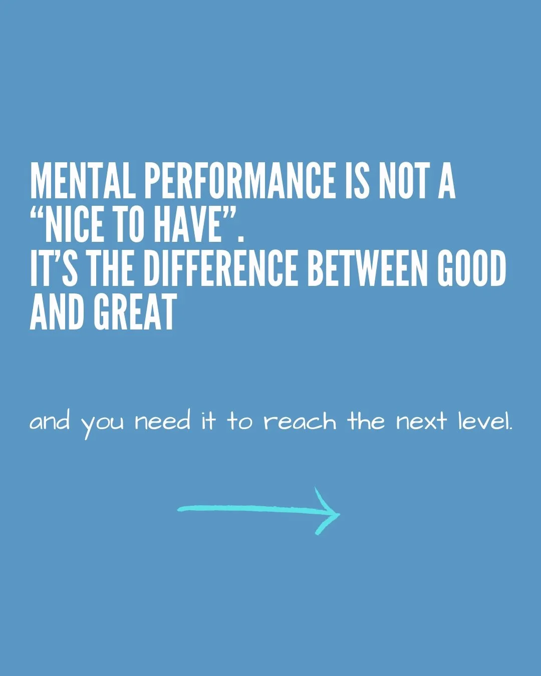 To reach elite level of any sport you MUST have Mental Performance skills. It&rsquo;s not a &ldquo;nice to have&rdquo; extra that you maybe get a good coach or don&rsquo;t. It&rsquo;s the difference between good and great.  DM to find out more or to 