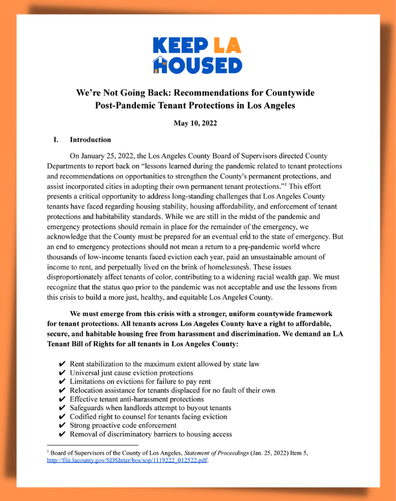 LA Tenant Bill of Rights — Keep LA Housed