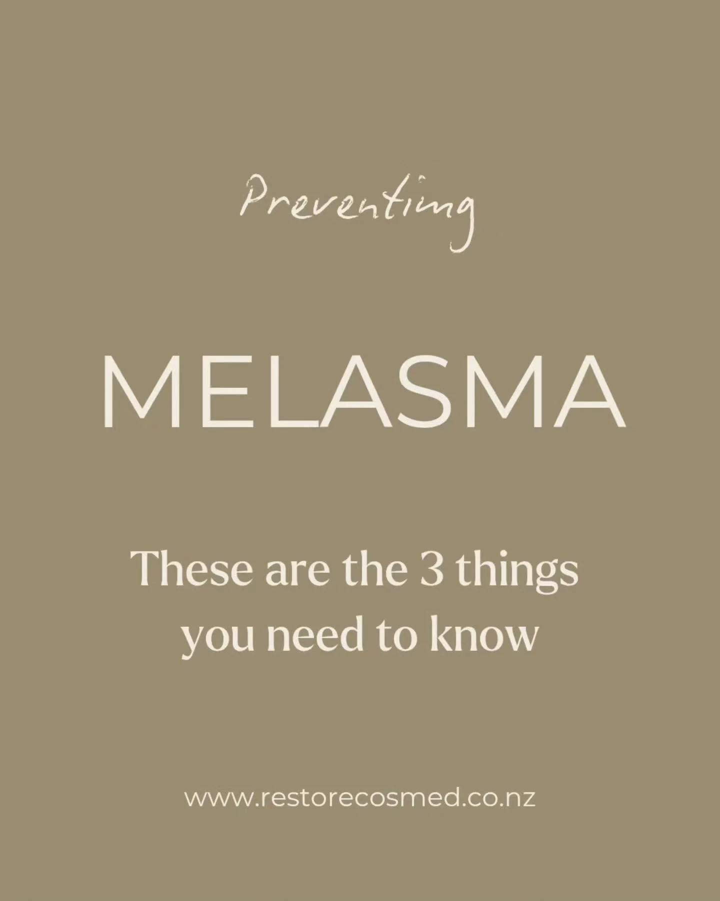Melasma can be stubborn &mdash; but the right approach makes all the difference. ✨

Here are the 3 key things you need to know for preventing and managing melasma:

1️⃣ SPF is non-negotiable. Choose SPF 50, ideally with iron oxide to block UV and vis