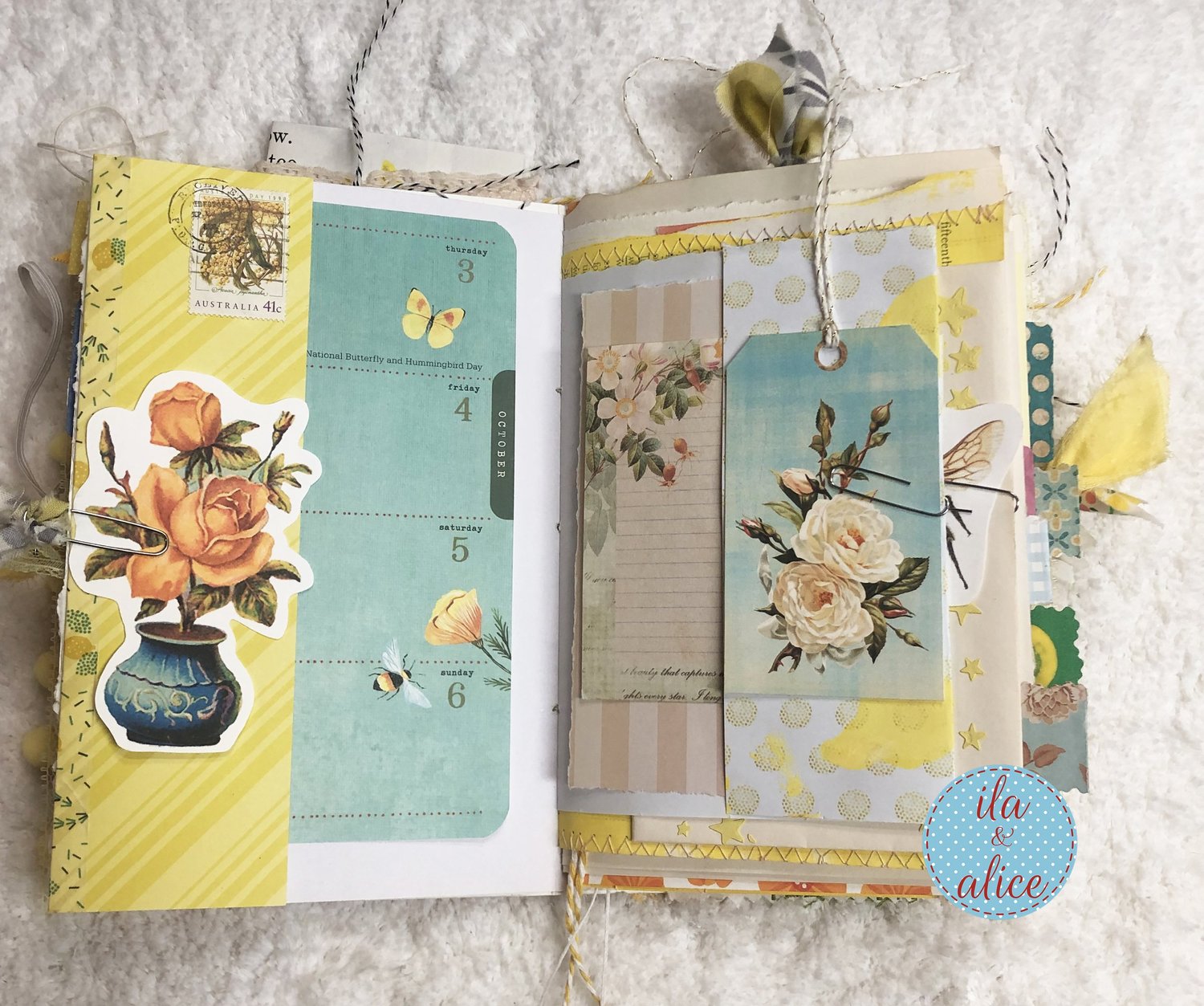 Yellow Monochromatic Handmade Junk Journal | Vintage Ephemera & Slow ...