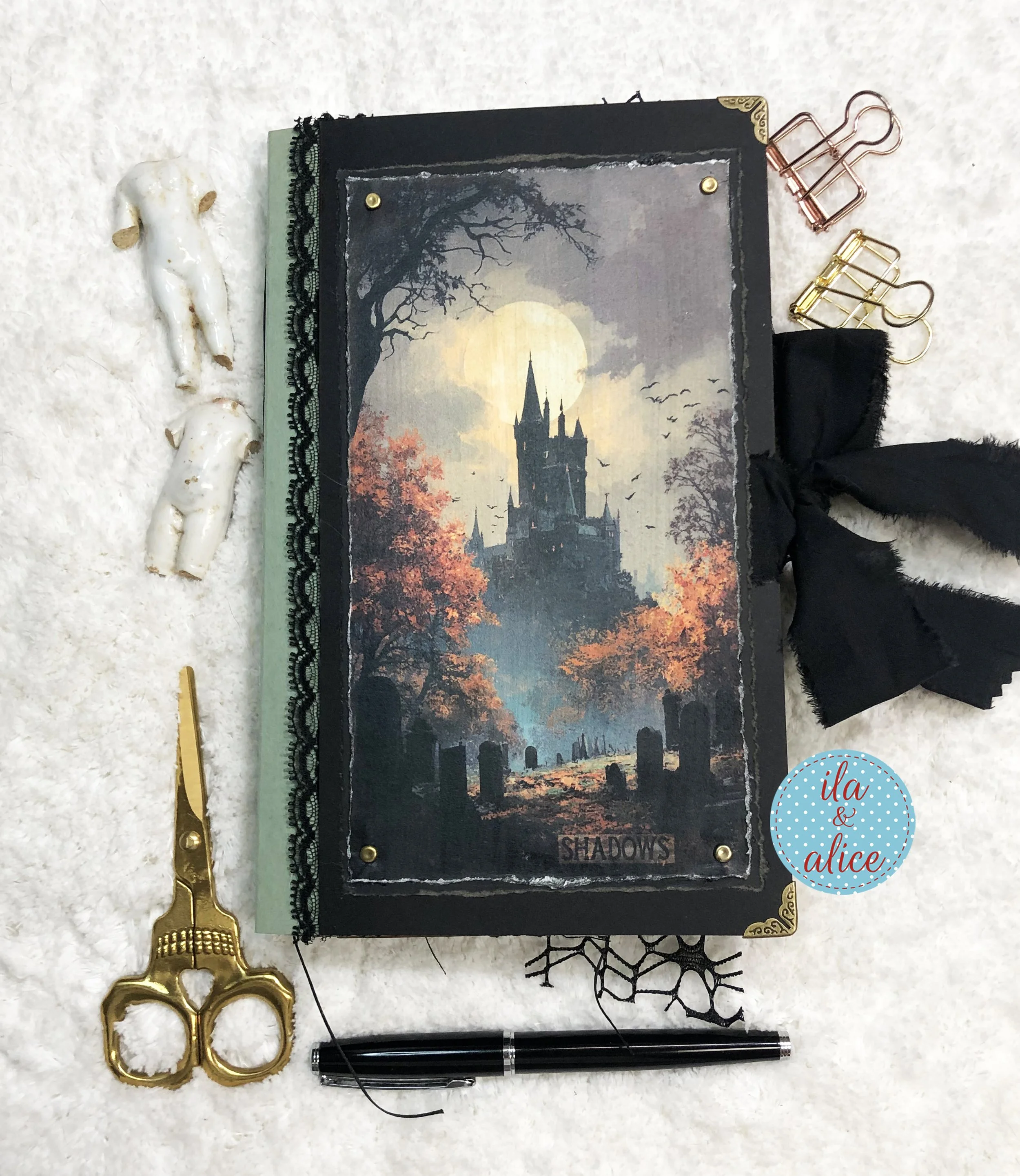 Moonlit Castle Haunted Junk Journal Halloween Cover