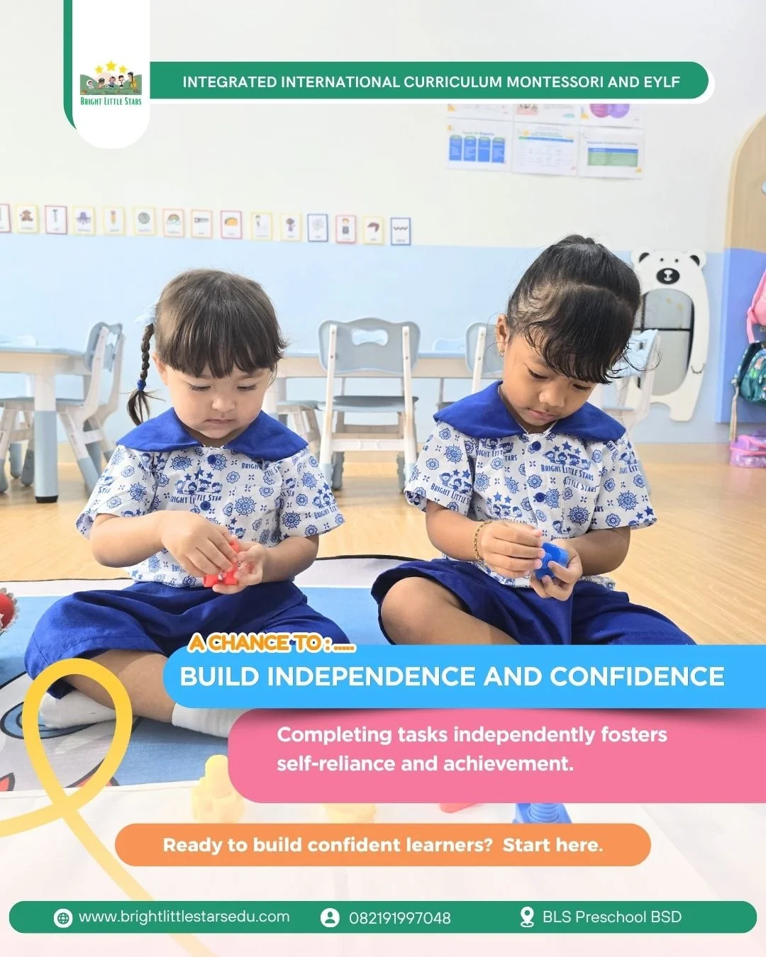 playing with nuts and bolts gives a chance to build independence and confidence