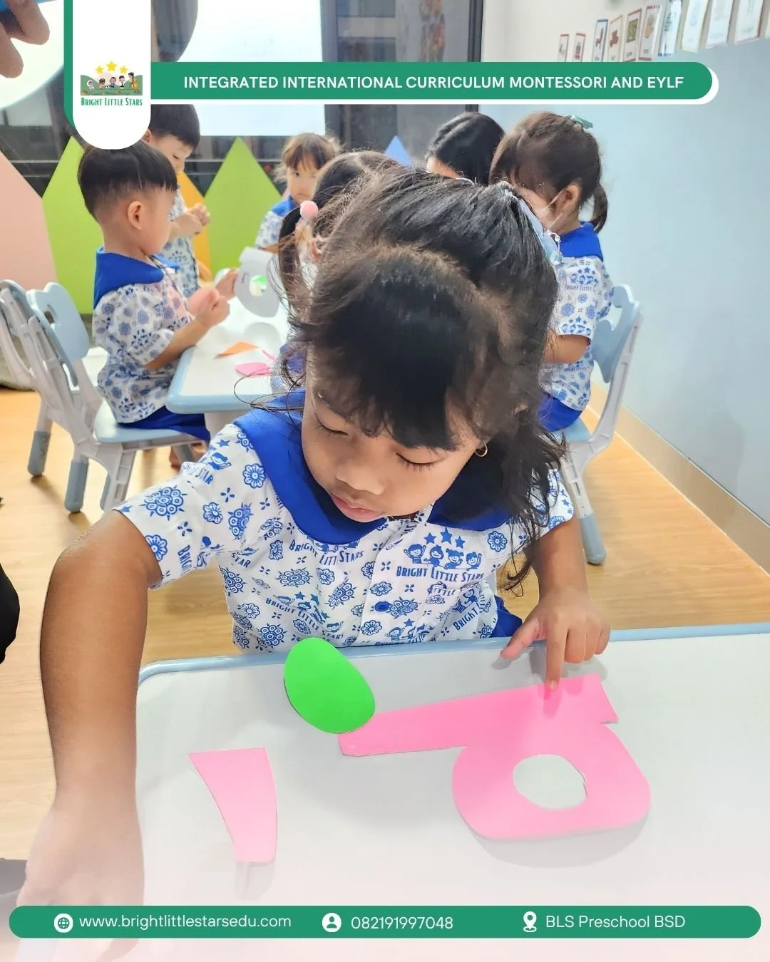connecting letter with dinosaur-themed learning at bright little stars preschool BSD