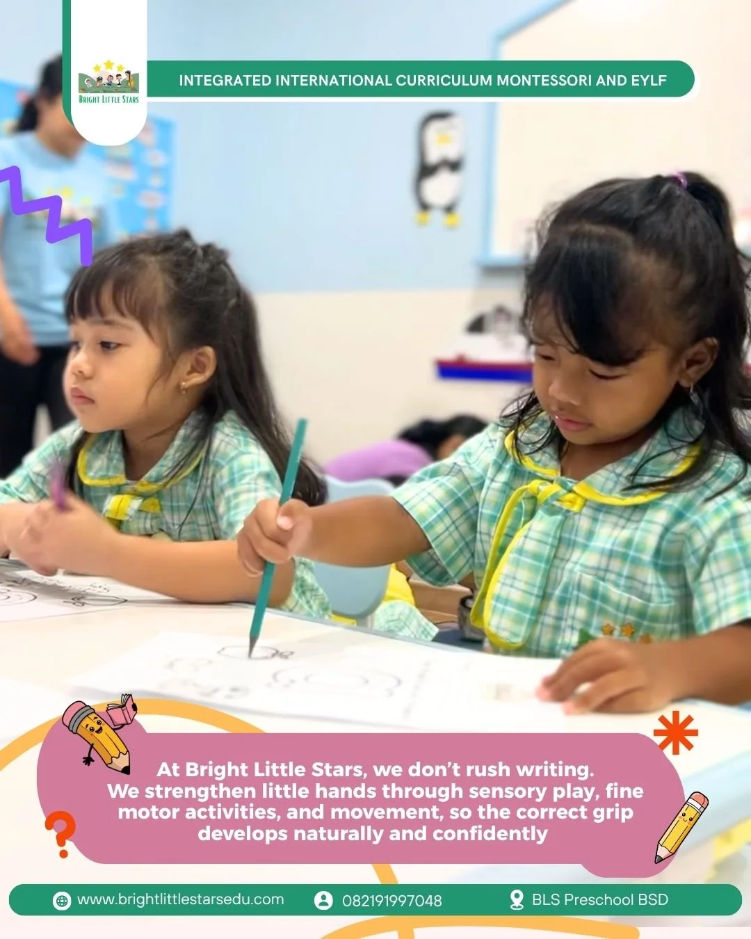building fine motor skills in bright little stars preschool BSD