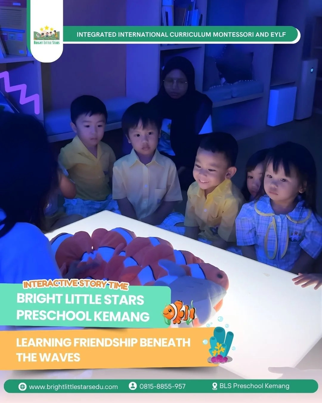 interactive ocean story time at bright little stars preschool kemang