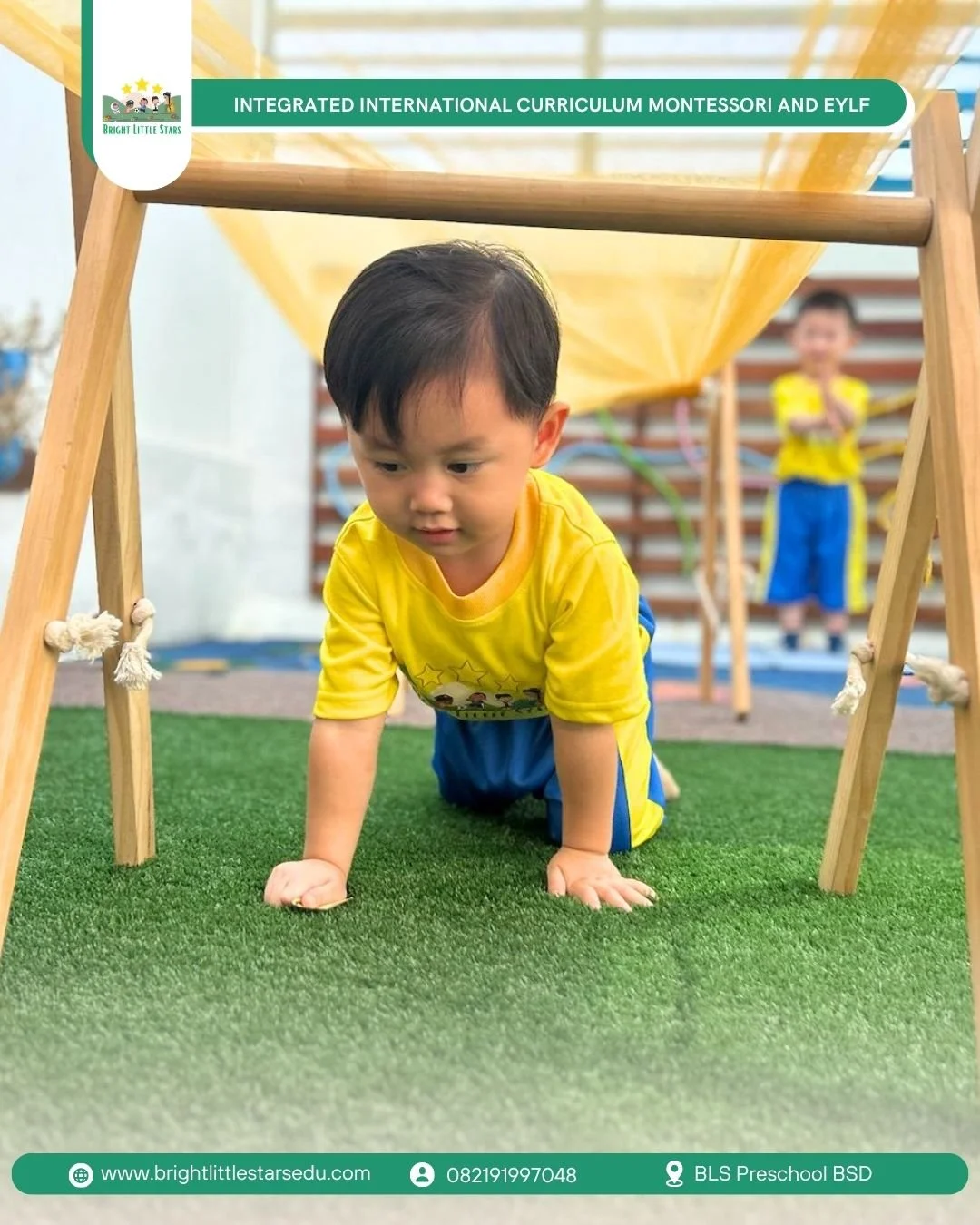 strengthening core muscles through active play at BLS preschool and kindergarten BSD