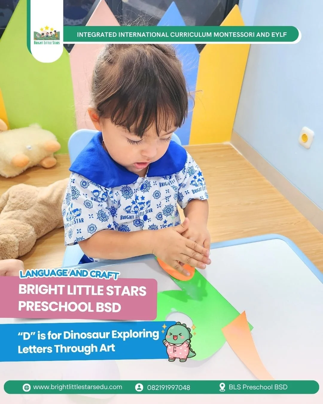 Learning the Letter “D” Through Dinosaur-Themed Art at BLS Preschool BSD