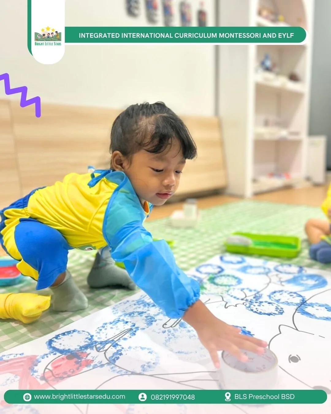 creating texture and patterns with everyday tools at bright little stars preschool BSD