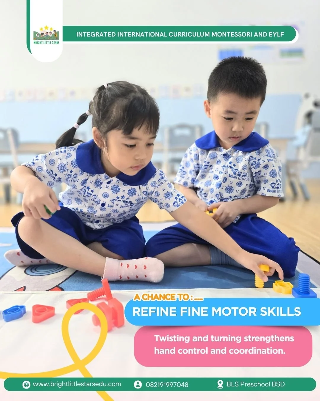 playing with nuts and bolts gives a chance to refine motor kills