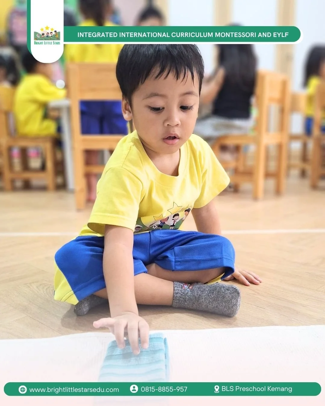 strengthening concentration and patience through folding activity at bright little stars preschool kemang