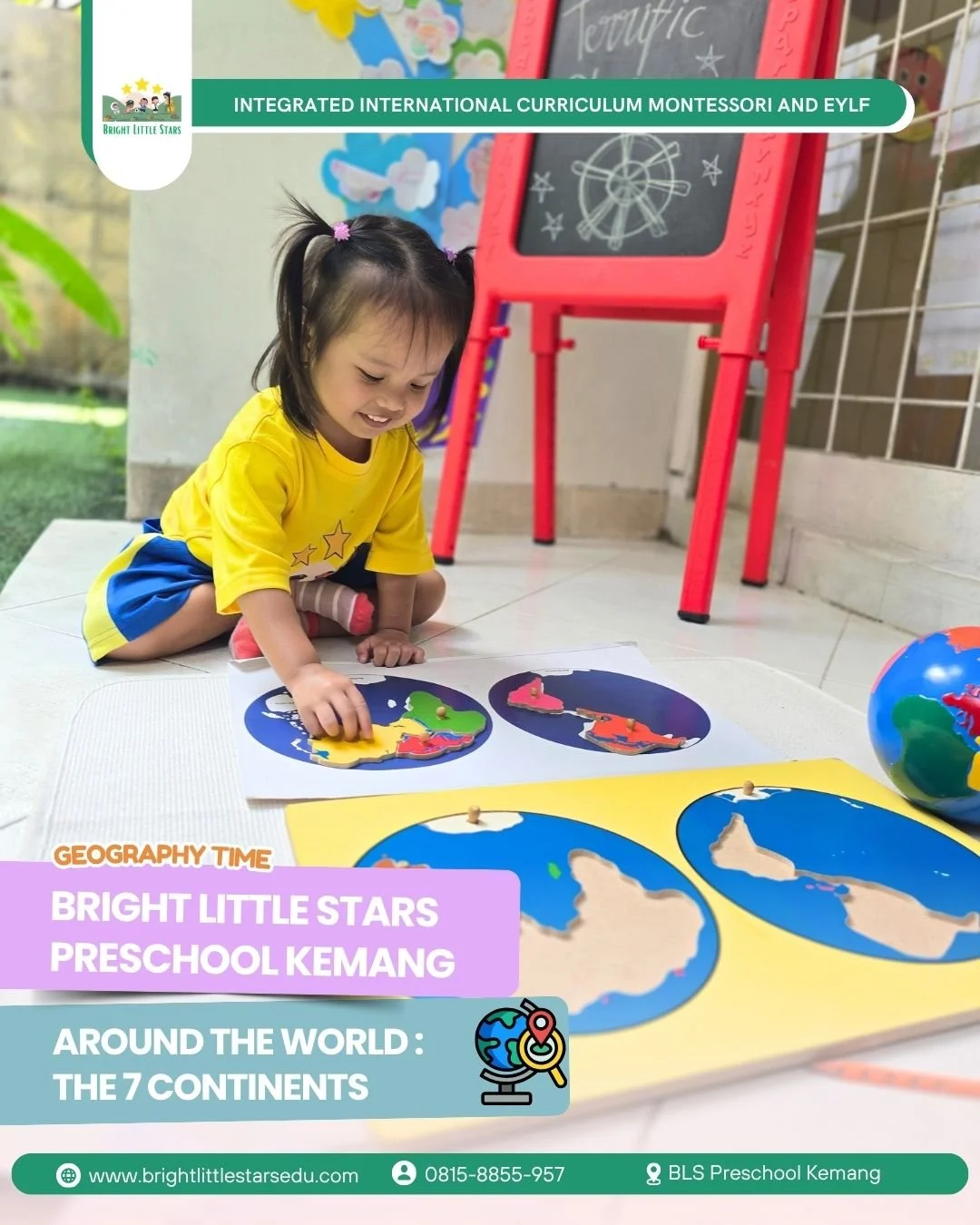 exploring the seven continents through hands-on geography at Bright little stars preschool and kindergarten kemang