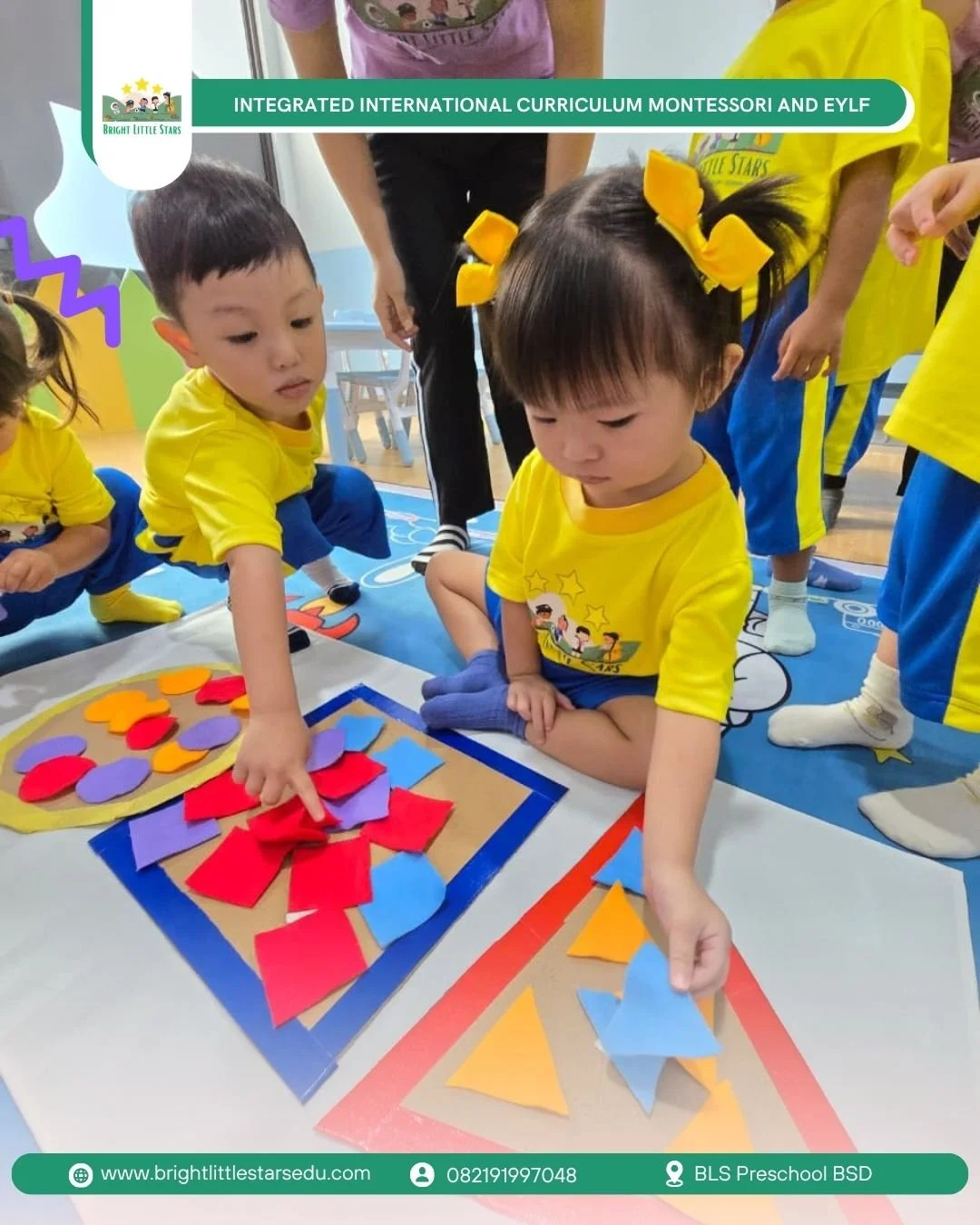 collaborative shape games that build social and math skills at bright little stars preschool BSD