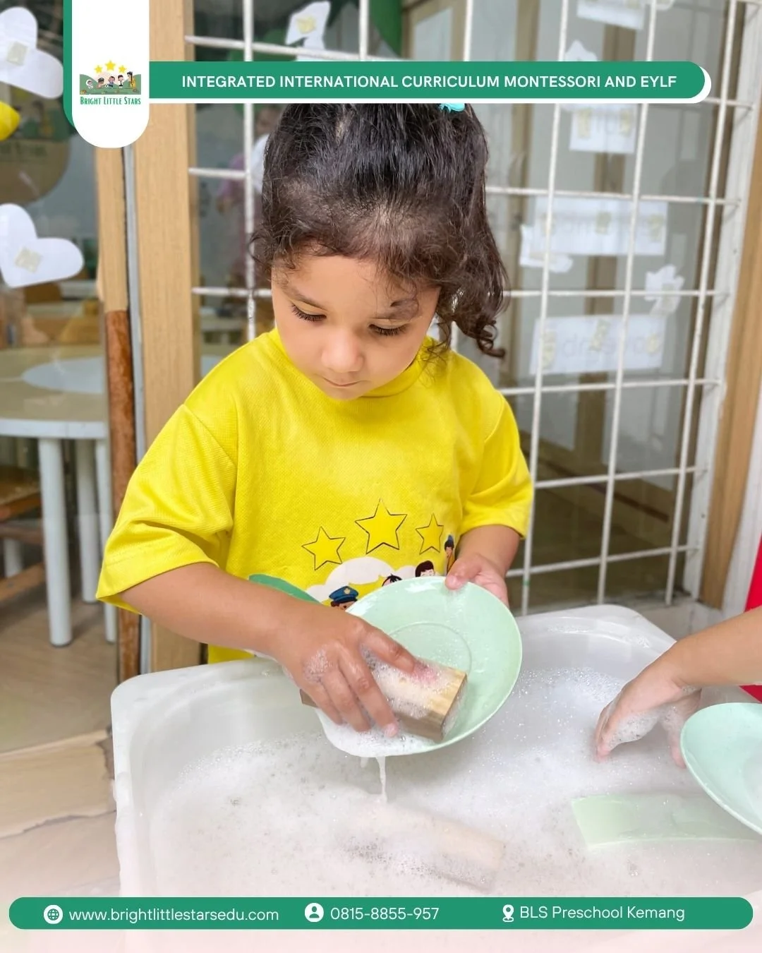 learning practical skills through hands-on washing activities at bright little stars preschool kemang